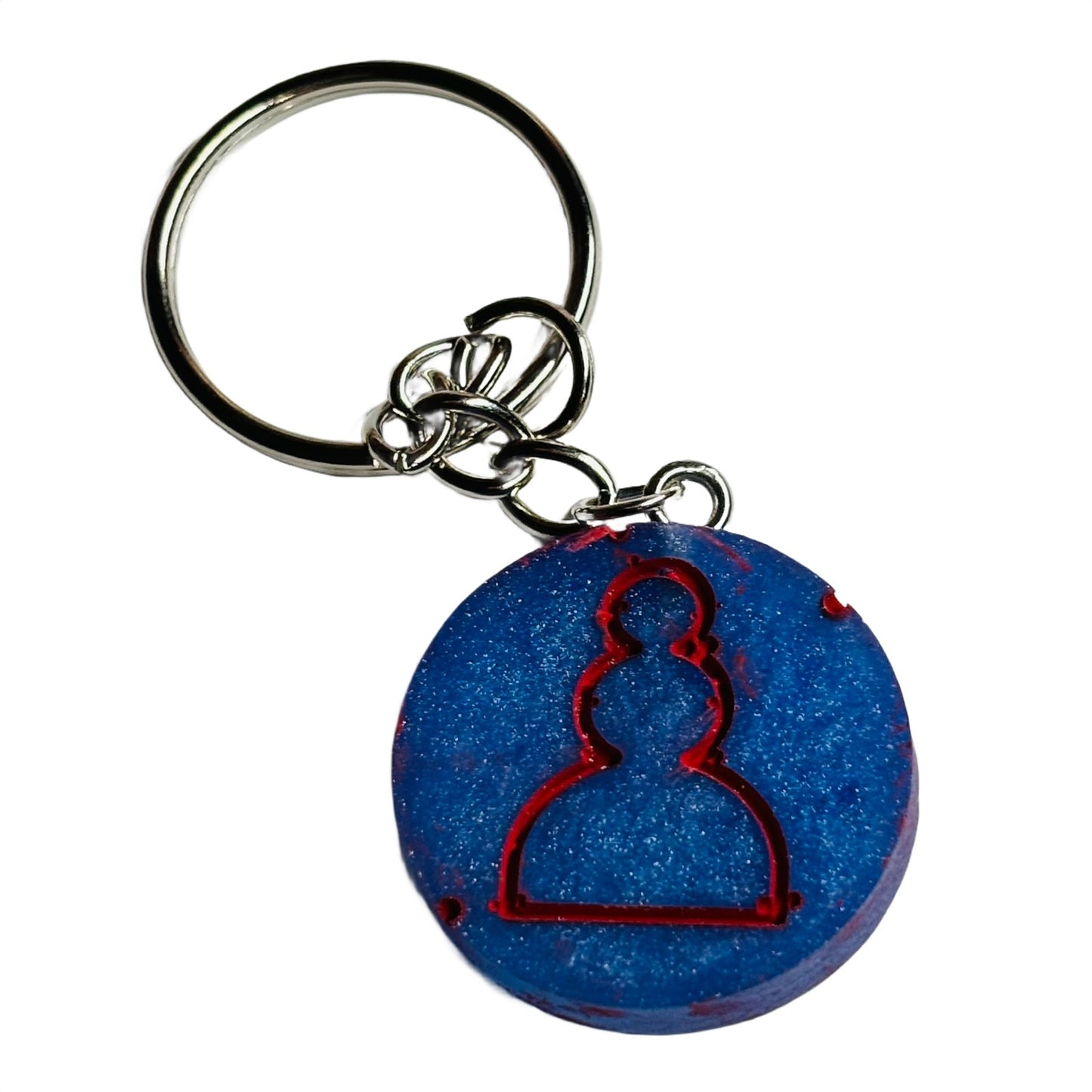 Blue Red Pawn - Handmade Resin Keychain