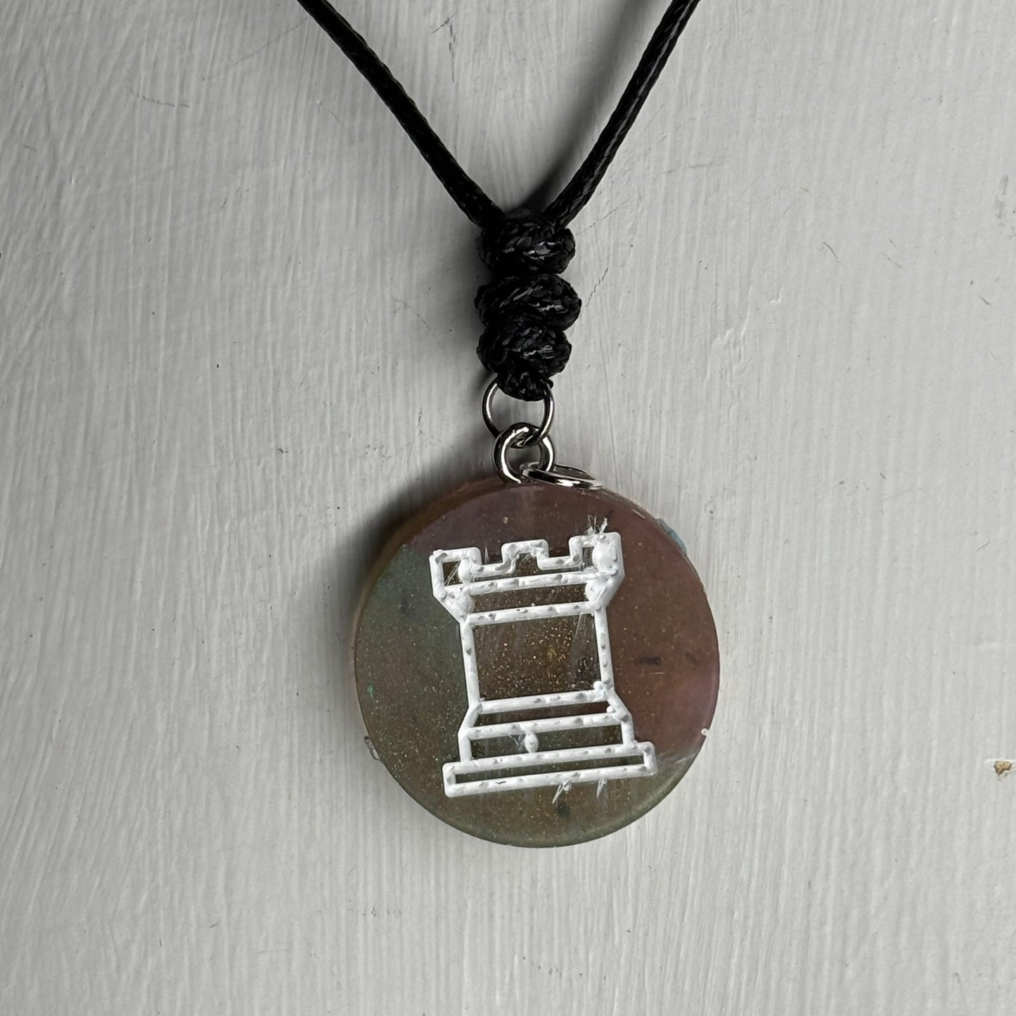 Classy Rook - Handmade Resin Chess Necklace