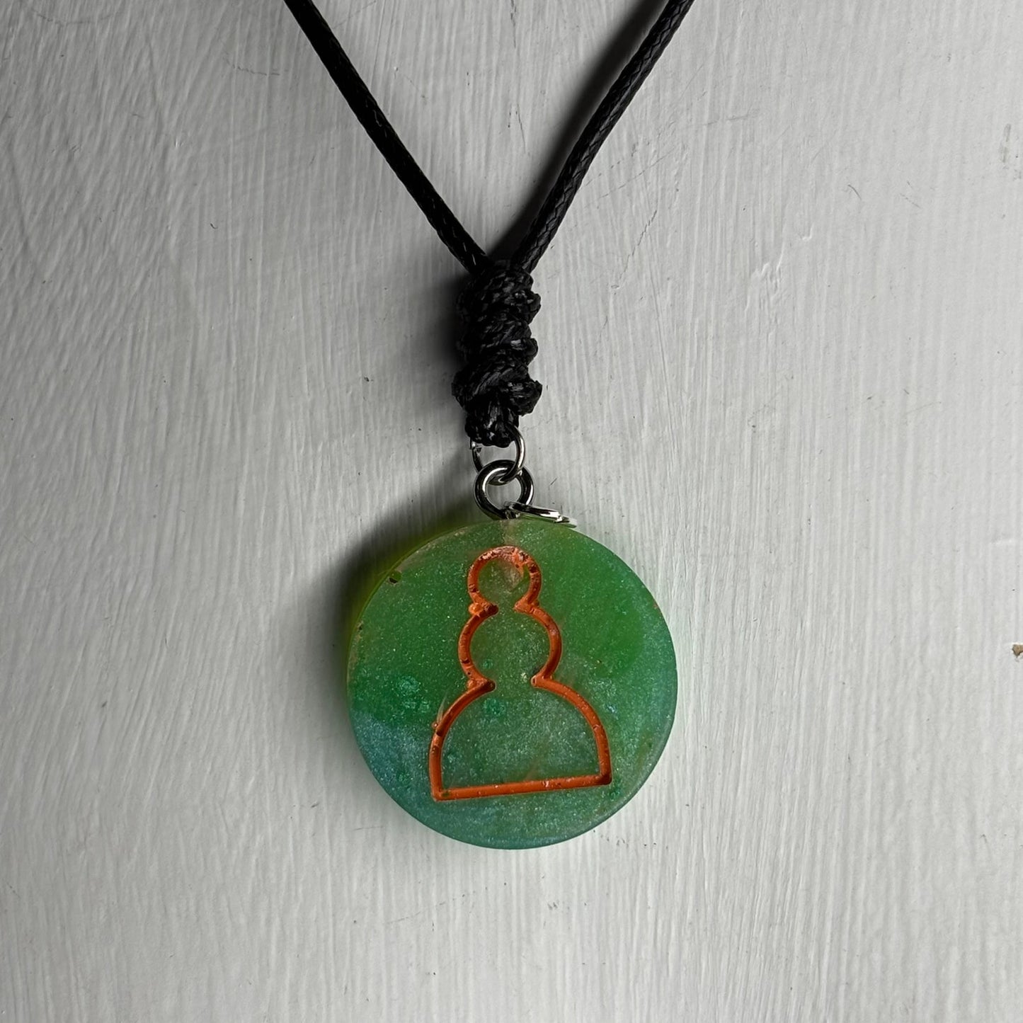 Green Pawn - Handmade Resin Chess Necklace