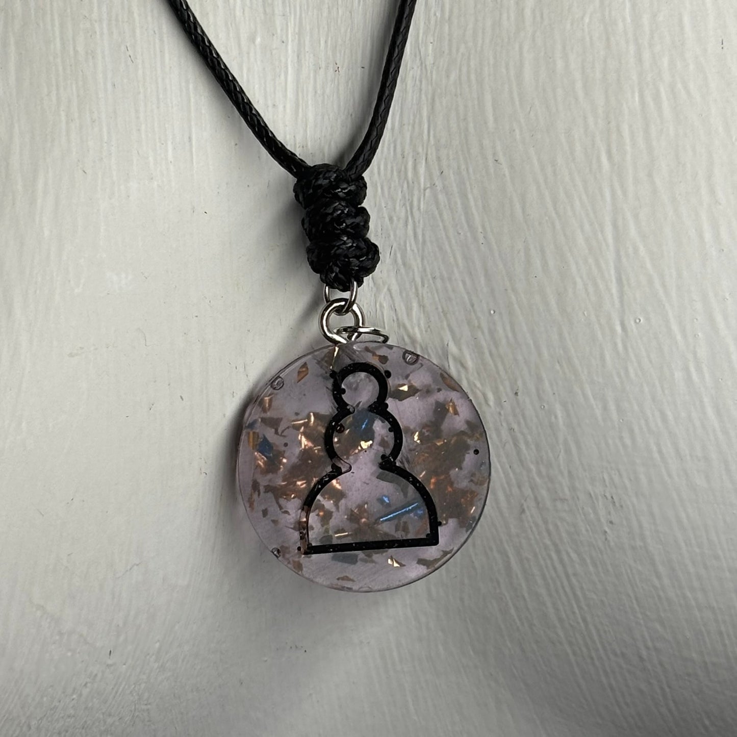 Violet Purple Pawn - Handmade Resin Chess Necklace