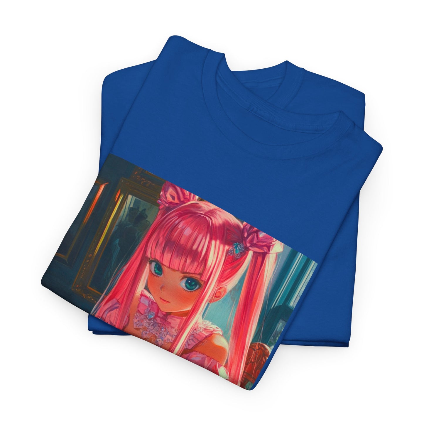 Pink Anime Royalty - Blue T Shirt
