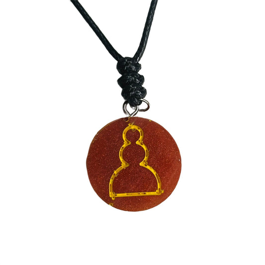 Dark Red Pawn - Handmade Resin Chess Necklace