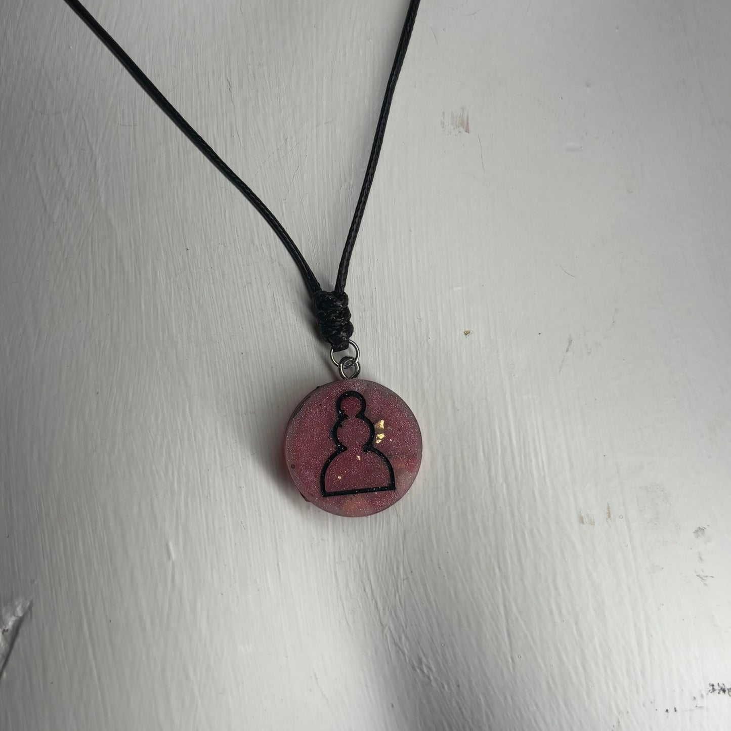 Mist Red Pawn - Handmade Resin Chess Necklace