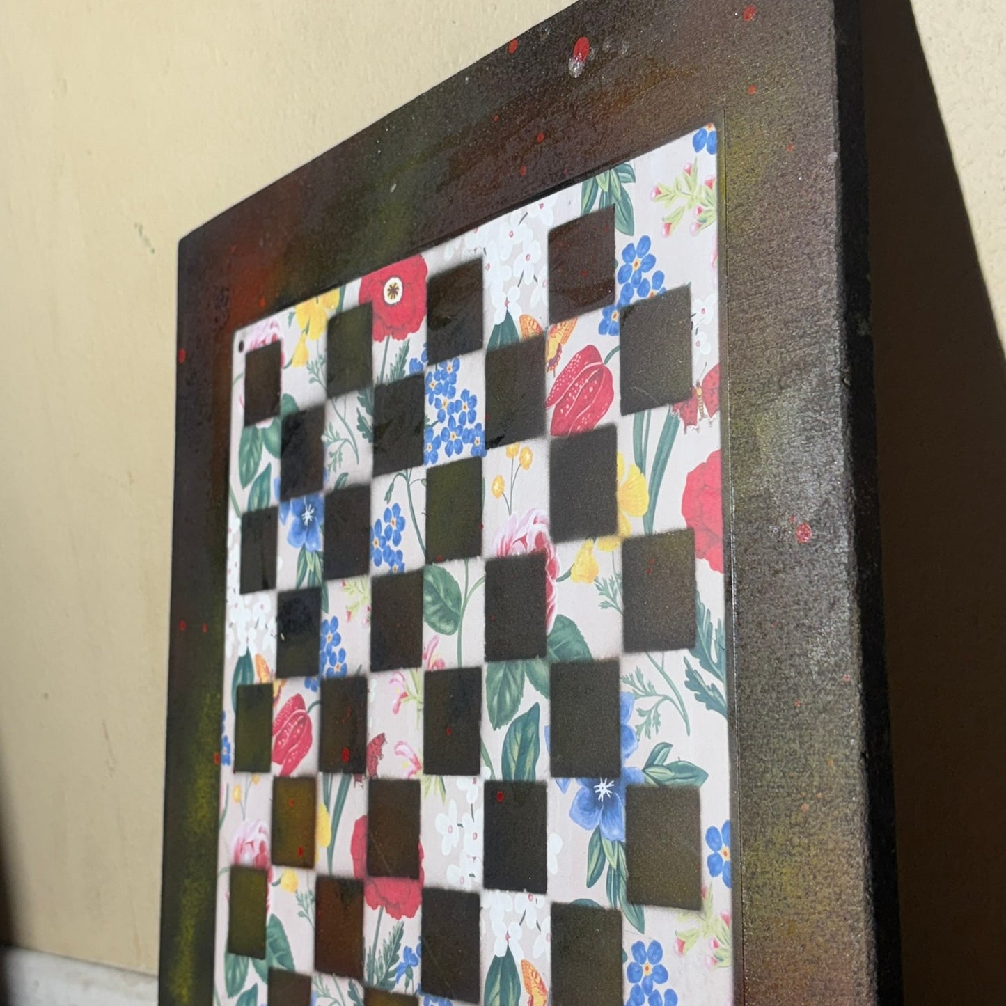 Colorful Flower Garden Pattern - Large Scrapbook Chess Board
