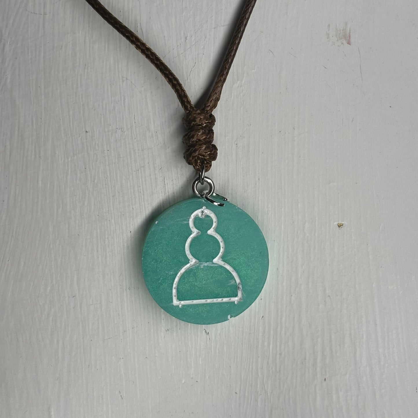 Vibrant Green Pawn - Handmade Resin Chess Necklace