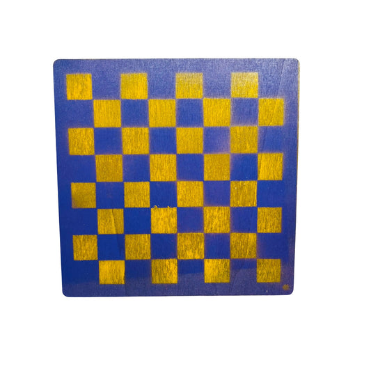 Purple & Yellow - Painted Thin Wooden Chess Board
