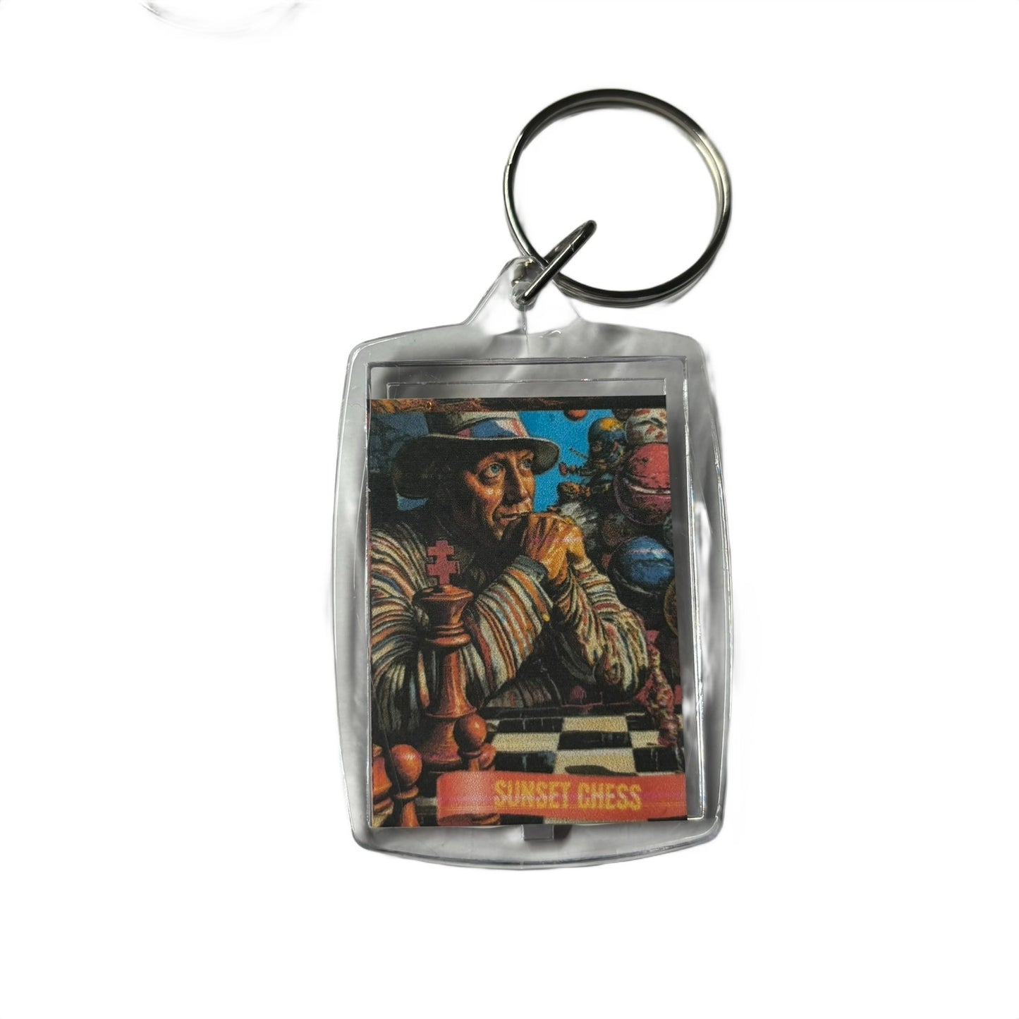 Looking Ahead- Chess  Photo Keychain