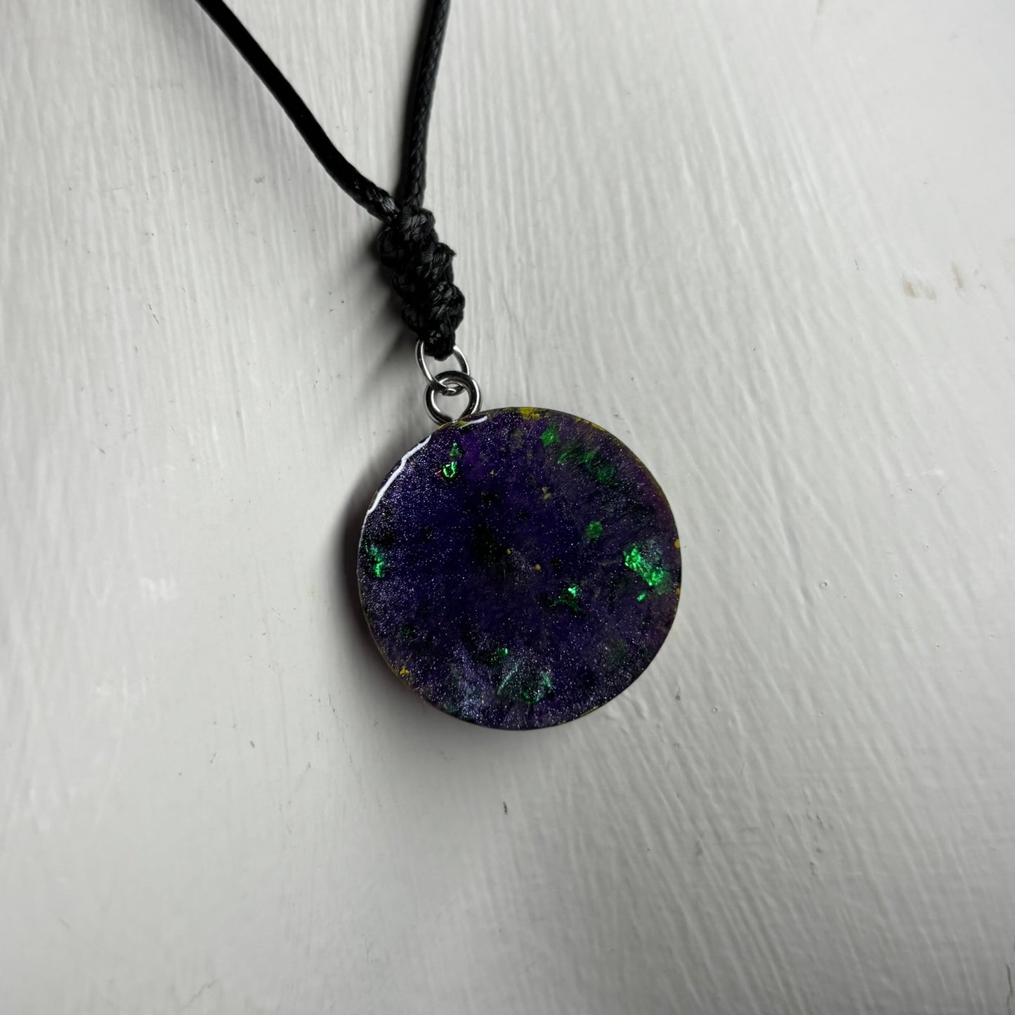 Purple & Yellow Pawn - Handmade Resin Chess Necklace