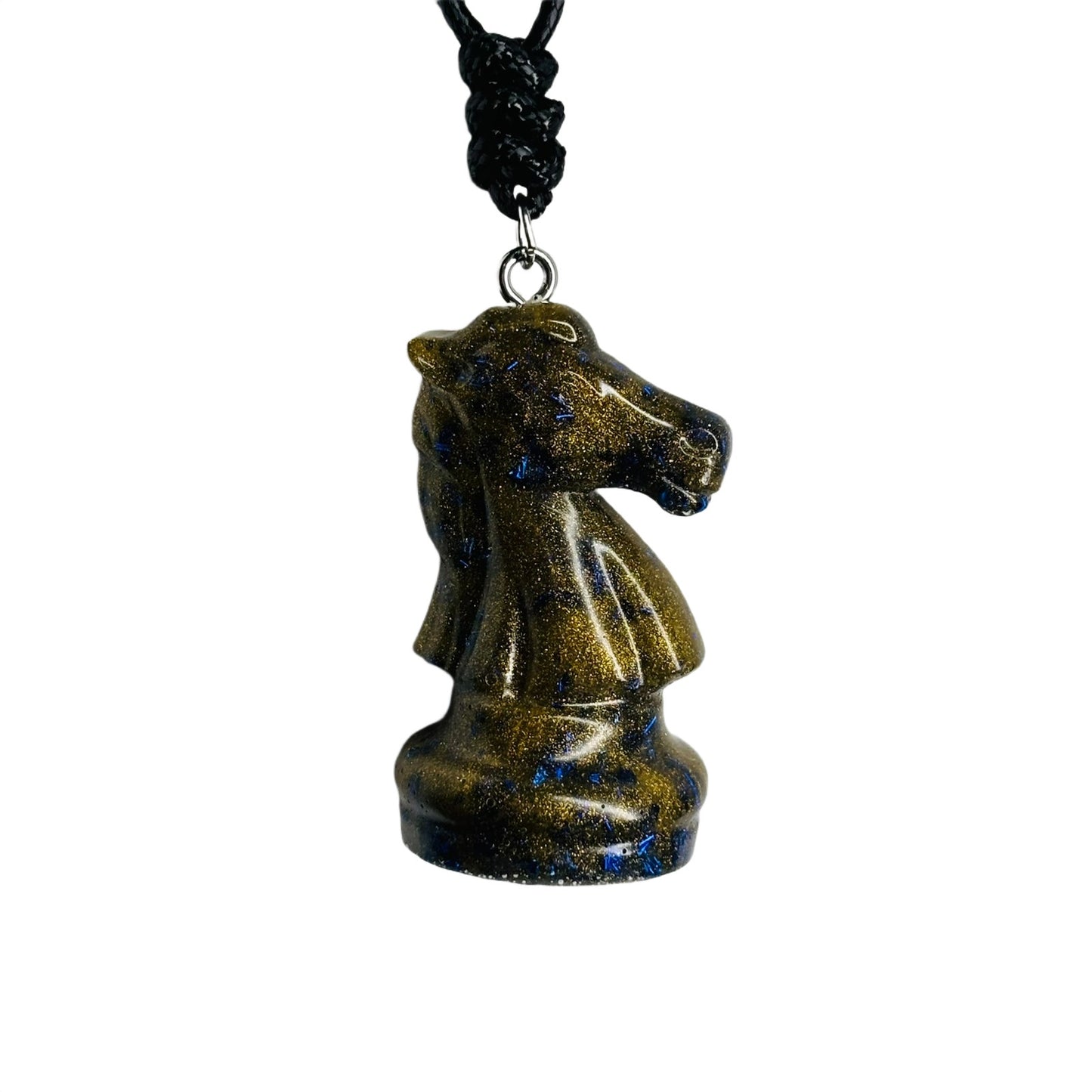 Dark Green Knight - Handmade Resin Chess Necklace