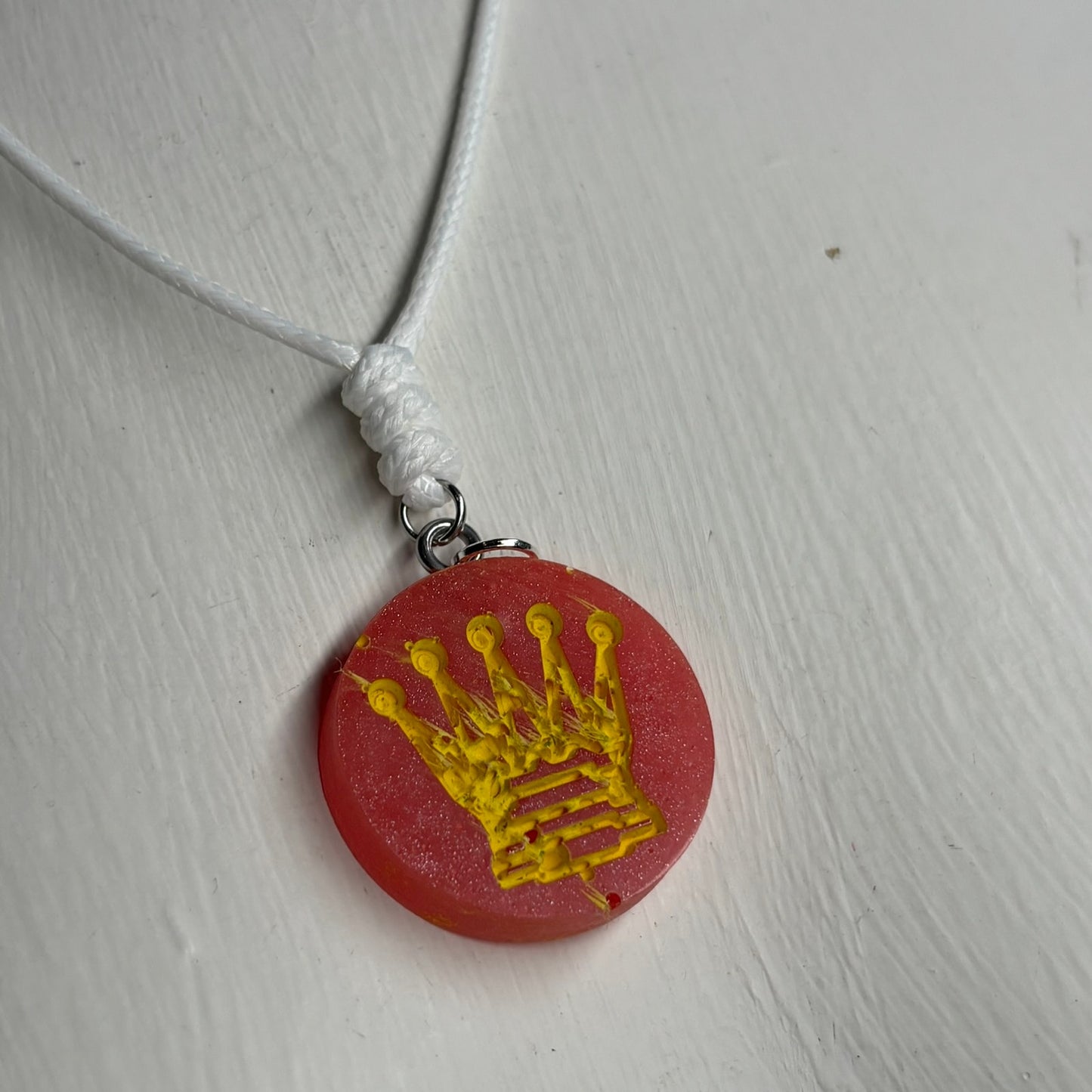 Red Queen - Handmade Resin Chess Necklace