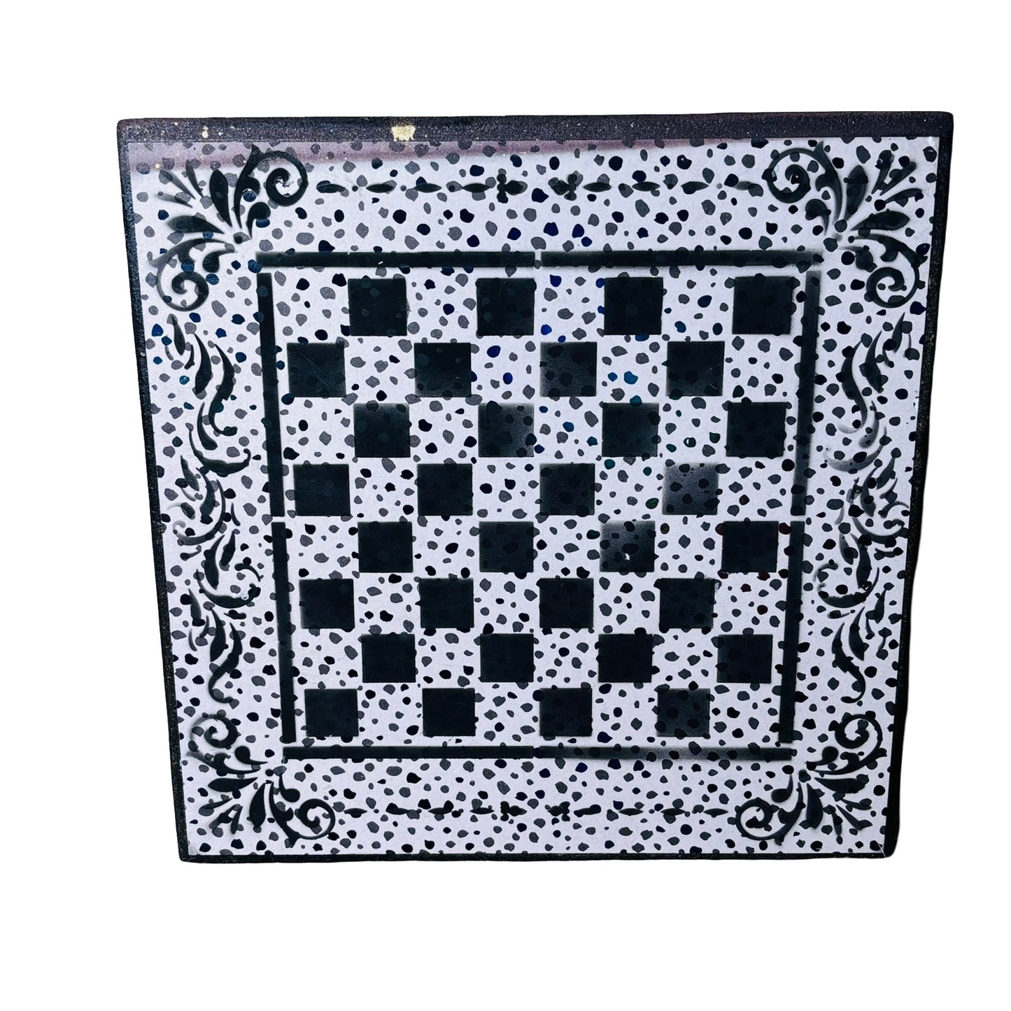 Spotted Black - Scrapbook Chess Board