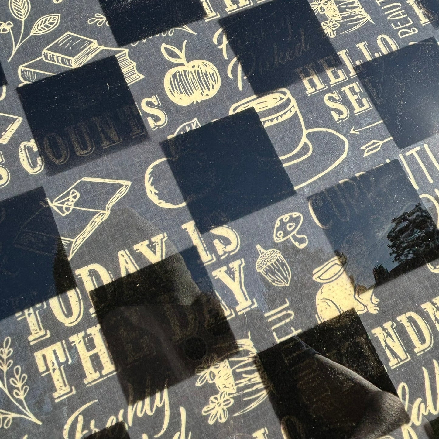 Text Gray Board - Resin Coated Chess Board
