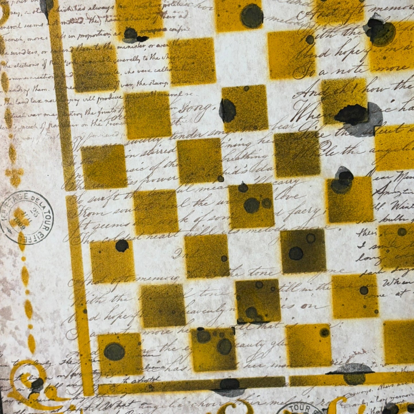 Yellow Writings - Scrapbook Chess Board