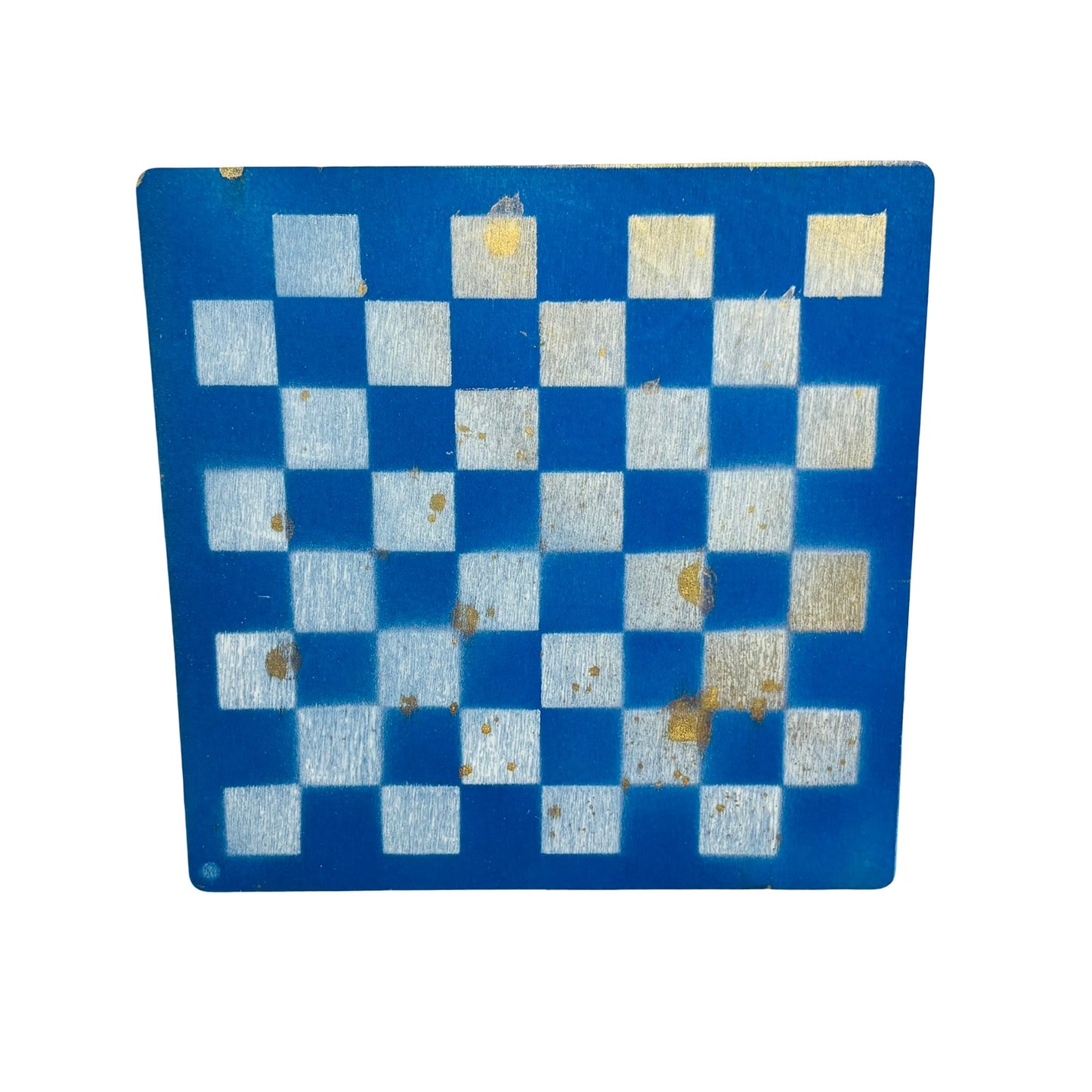 Golden Blue & White - Painted Thin Wooden Chess Board