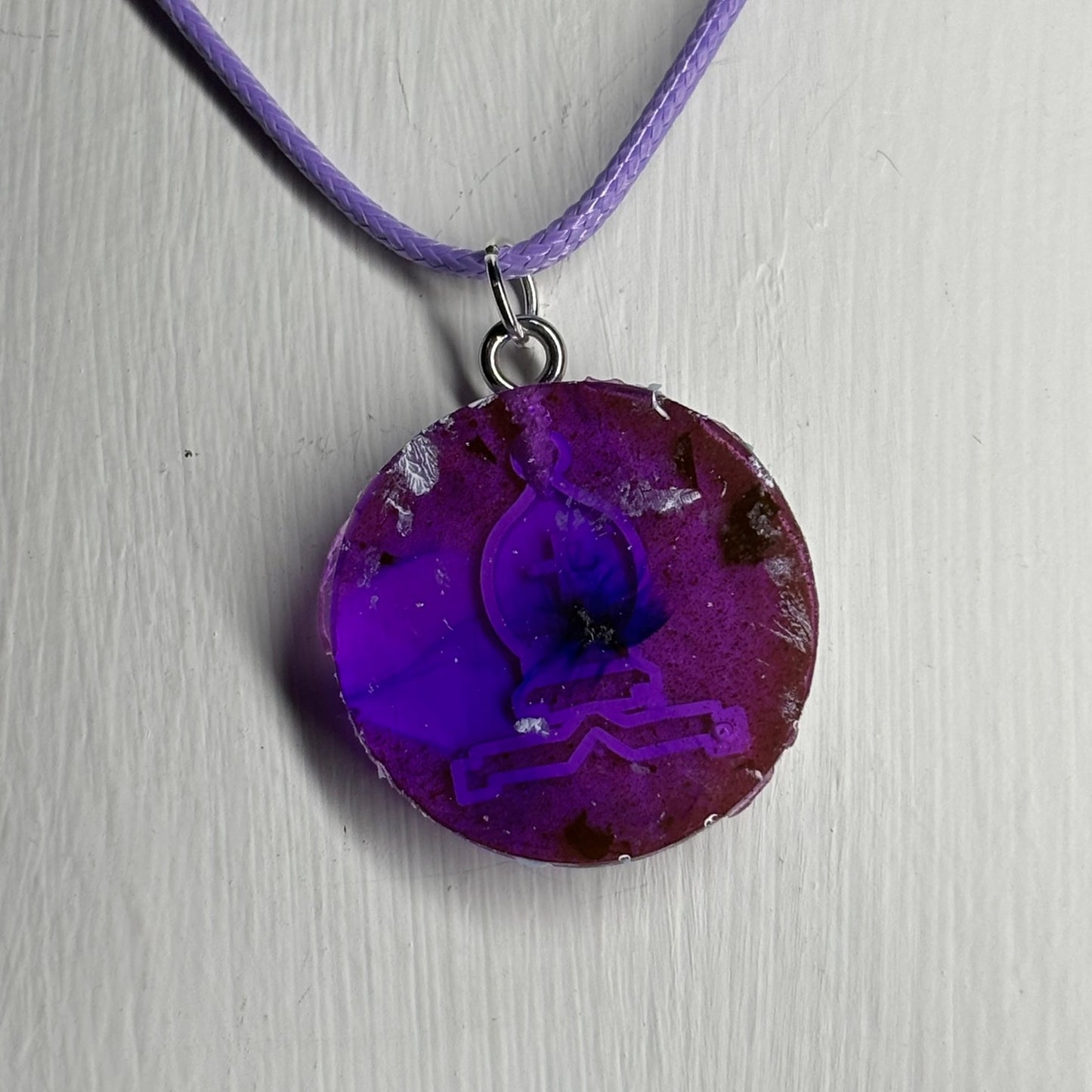 Midnight Purple Bishop - Handmade Resin Chess Necklace