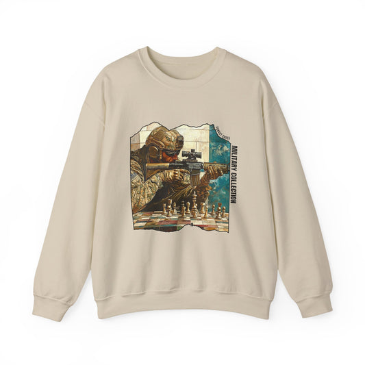Sandstorm Trooper - Tan Chess Crewneck Sweater