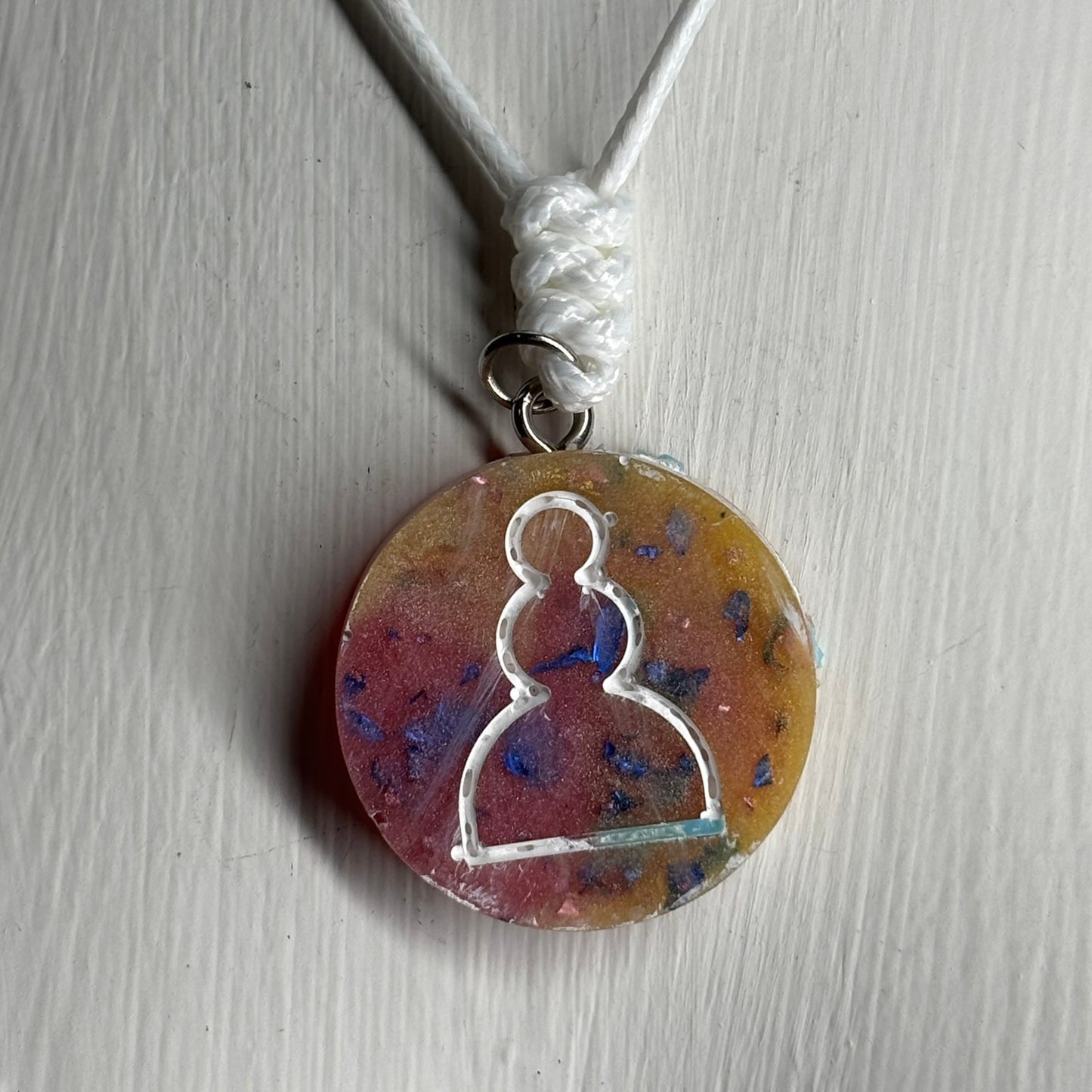 Sunset Pink Pawn - Handmade Resin Chess Necklace