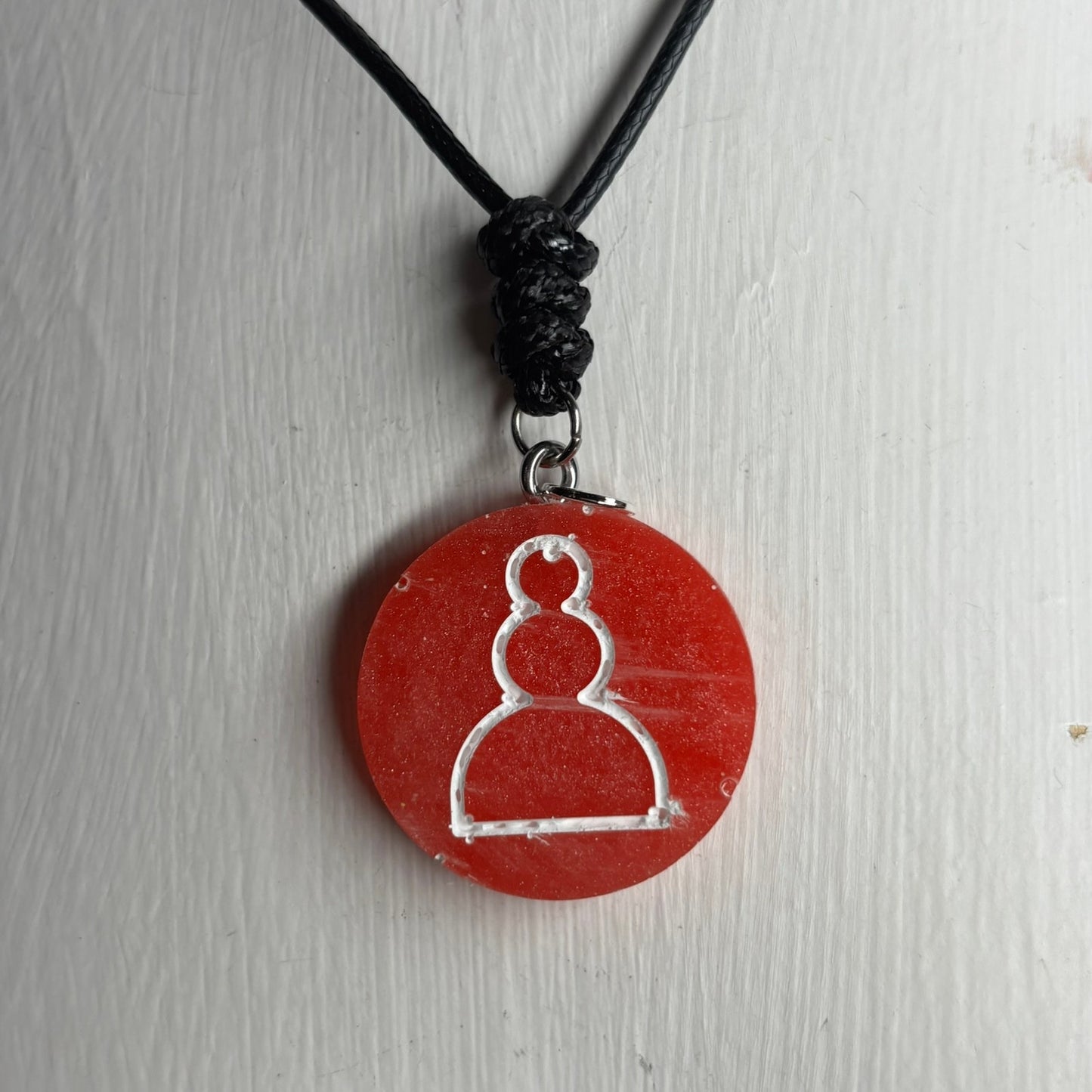 Simple Red - Handmade Resin Chess Necklace