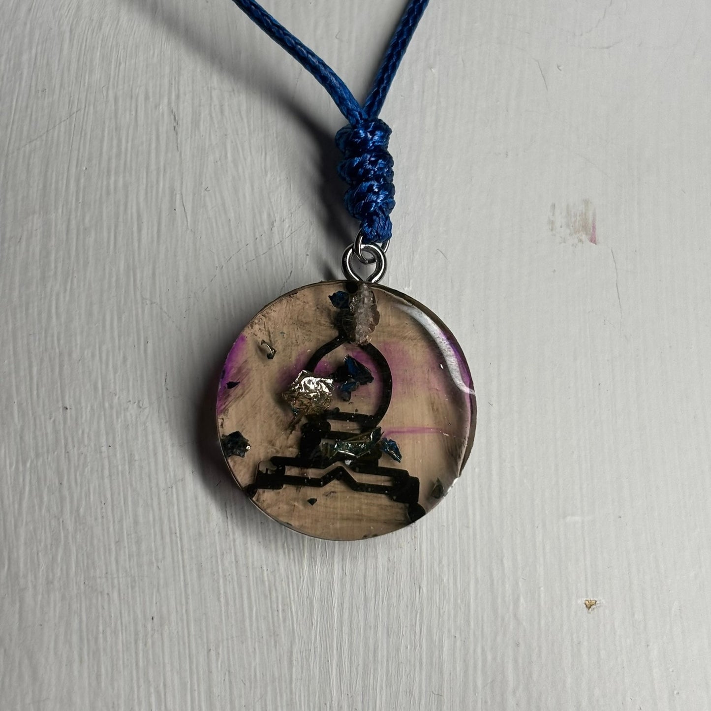 Cosmic Dark Bishop - Handmade Resin Chess Necklace