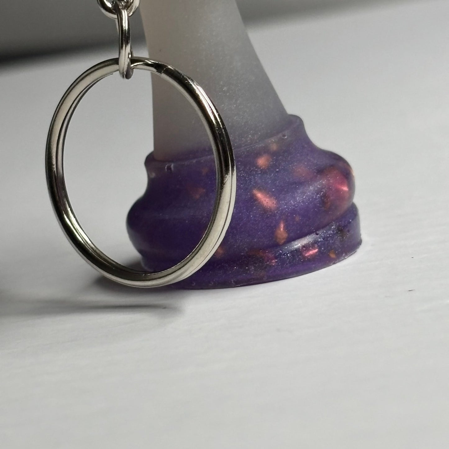 Purple/White King - Handmade Resin Keychain