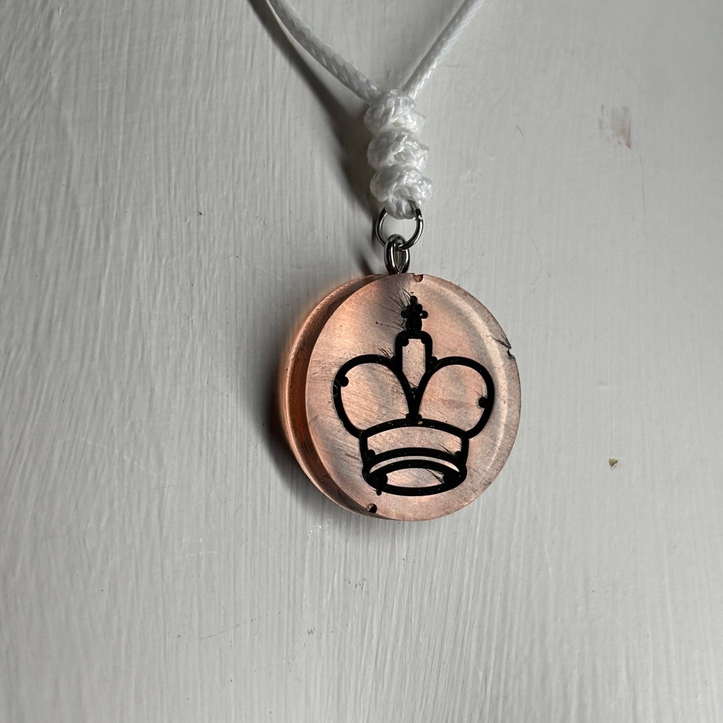 Translucent Orange King - Handmade Resin Chess Necklace