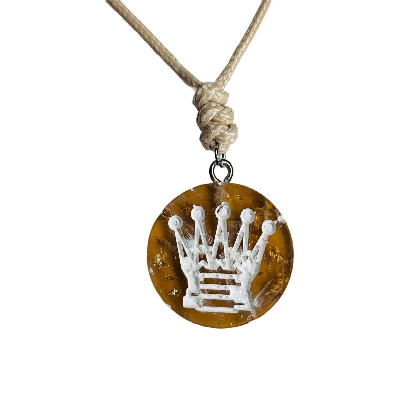 🎁 Amber Queen - Handmade Resin Chess Necklace (100% off)