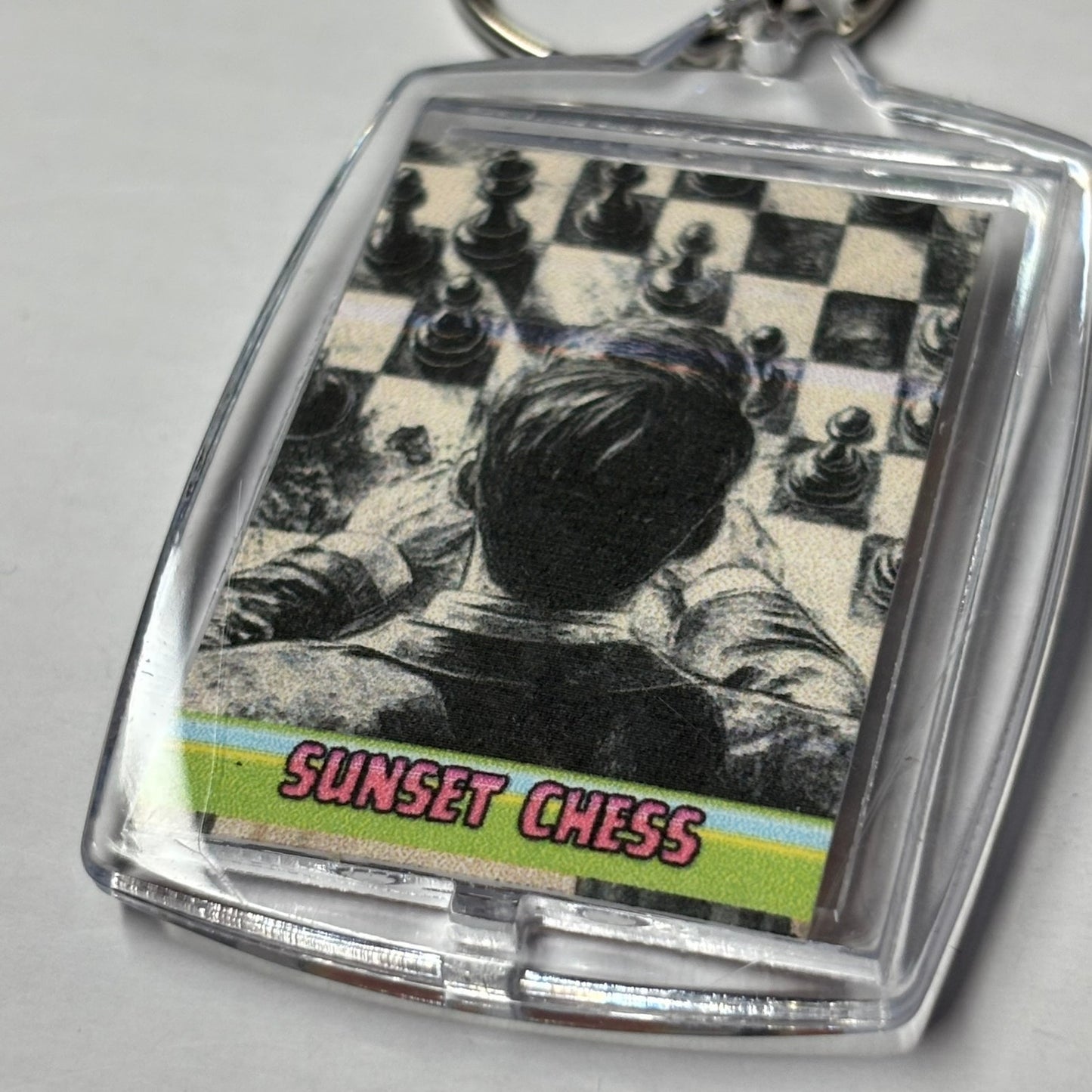 To Mind The Game - Sunset Chess Photo Keychain