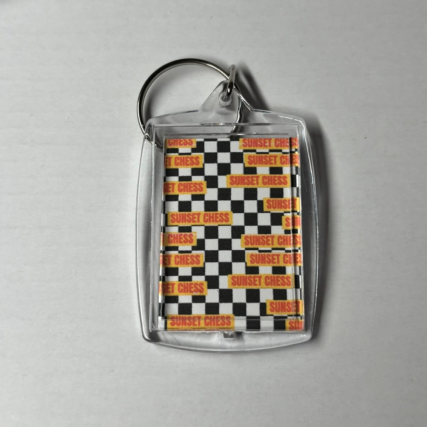 Chess Explosion - Sunset Chess Photo Keychain