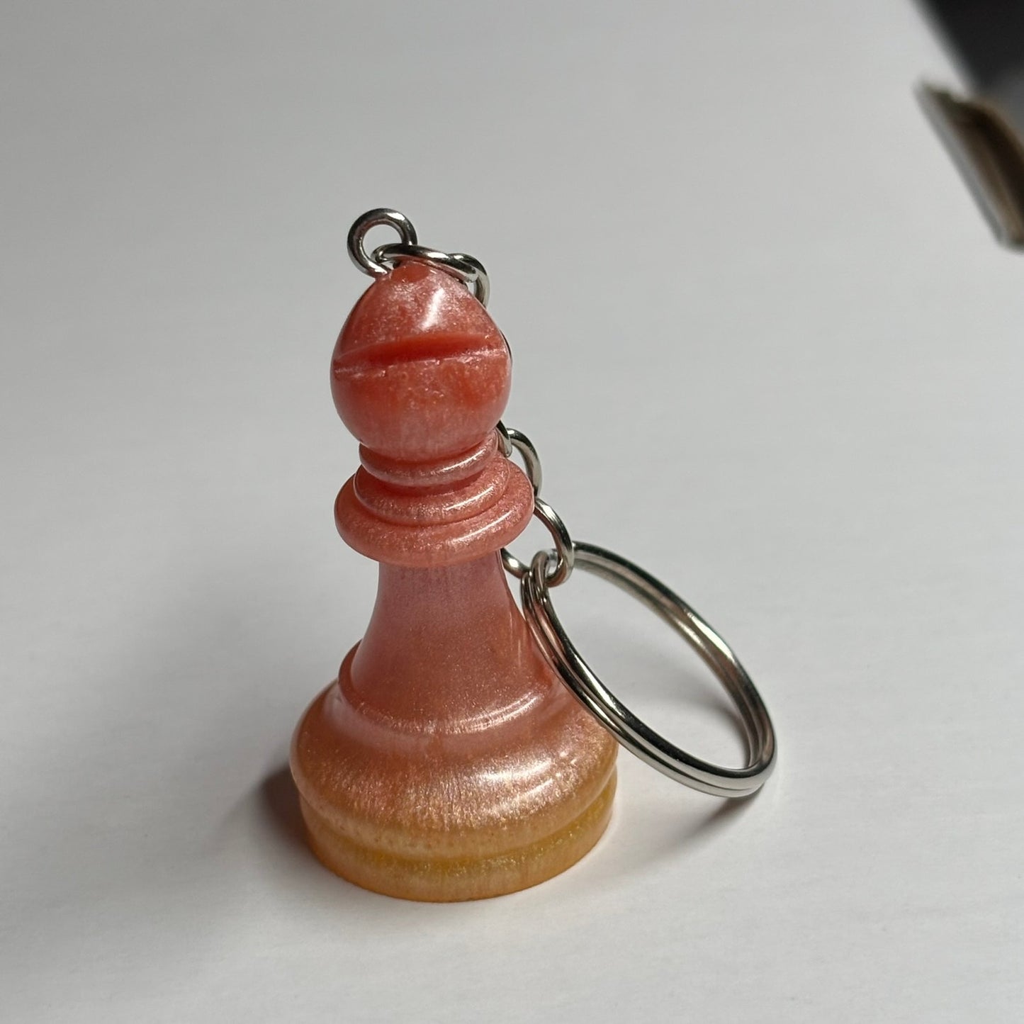 Sunset Peach Bishop - Handmade Resin Keychain