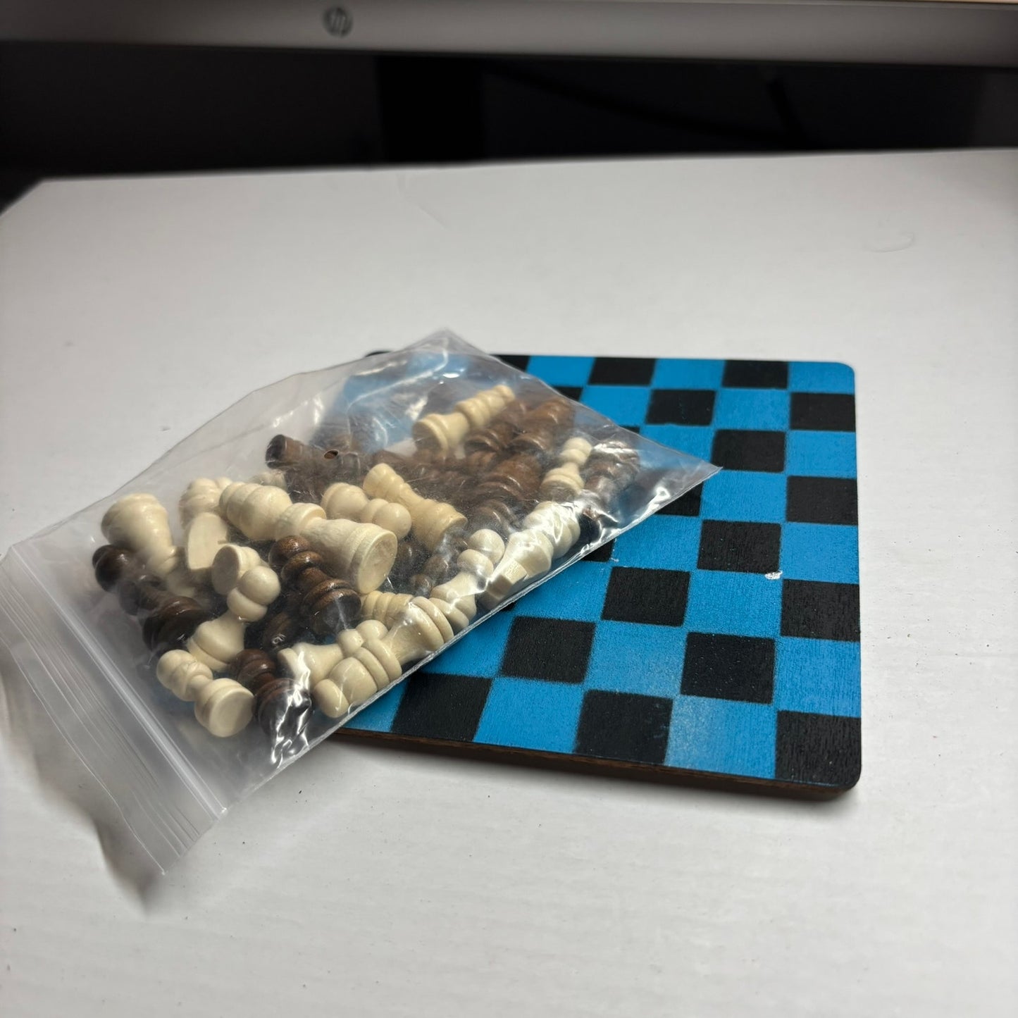Sea Blue & Black - Mini Chess Set