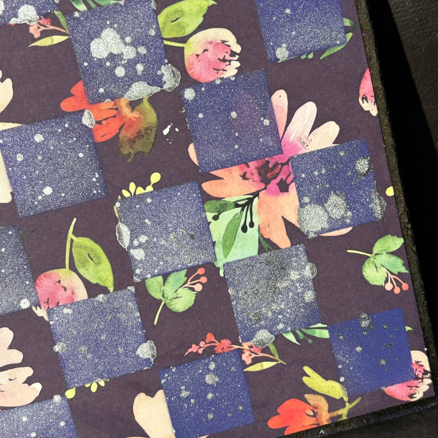 Purple Flush Flowers - Scrapbook Chess Board