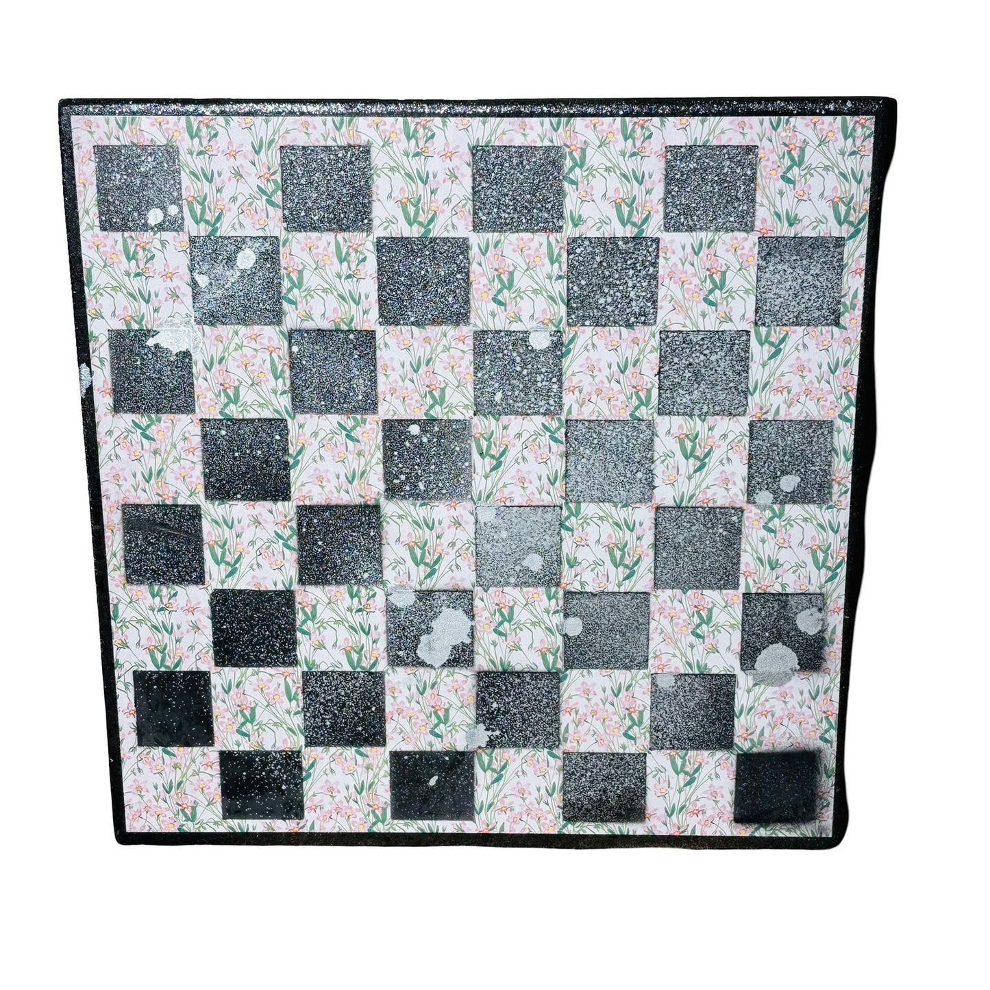 Chrome Mist Flowers - Scrapbook Chess Board