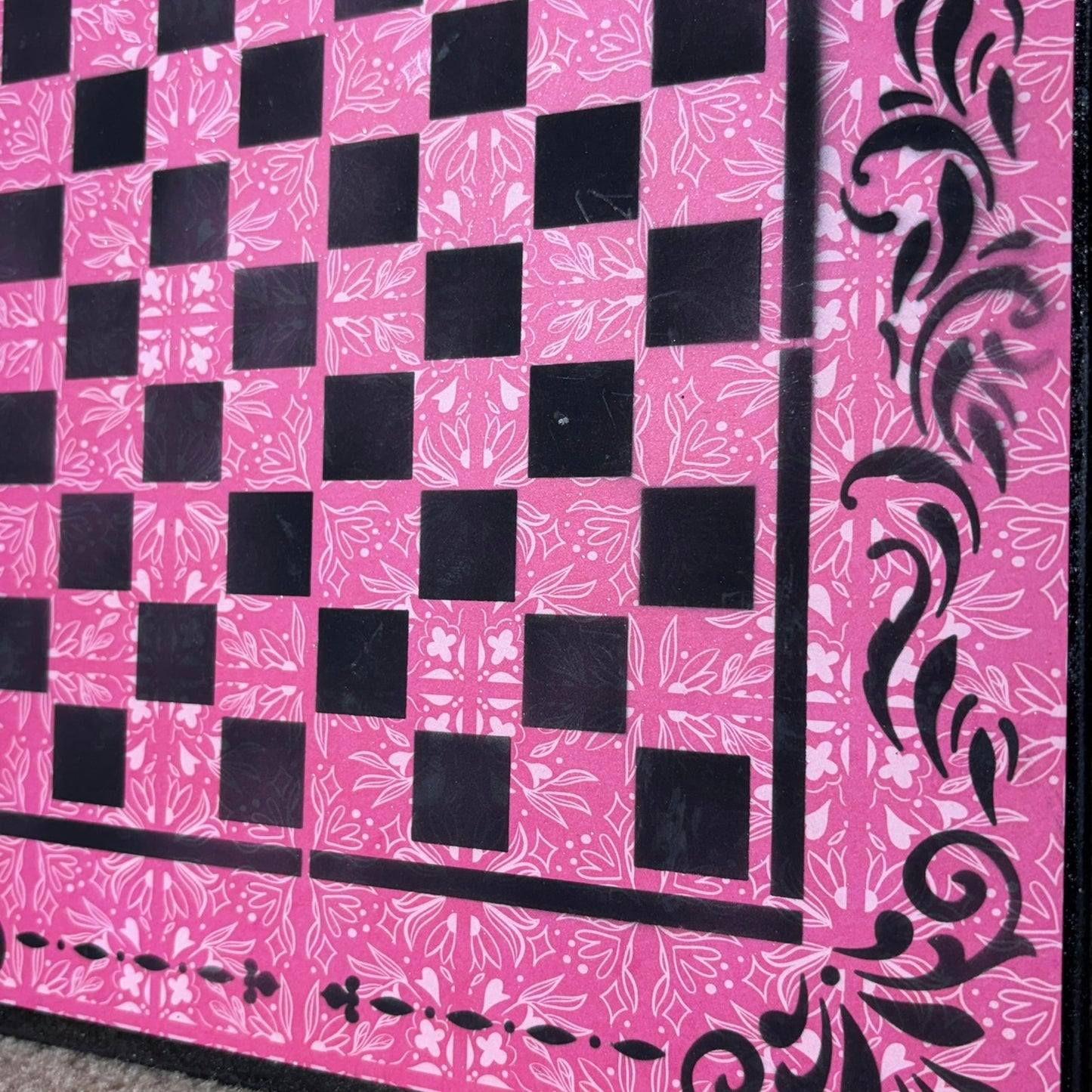 Pink & Black - Scrapbook Chess Board