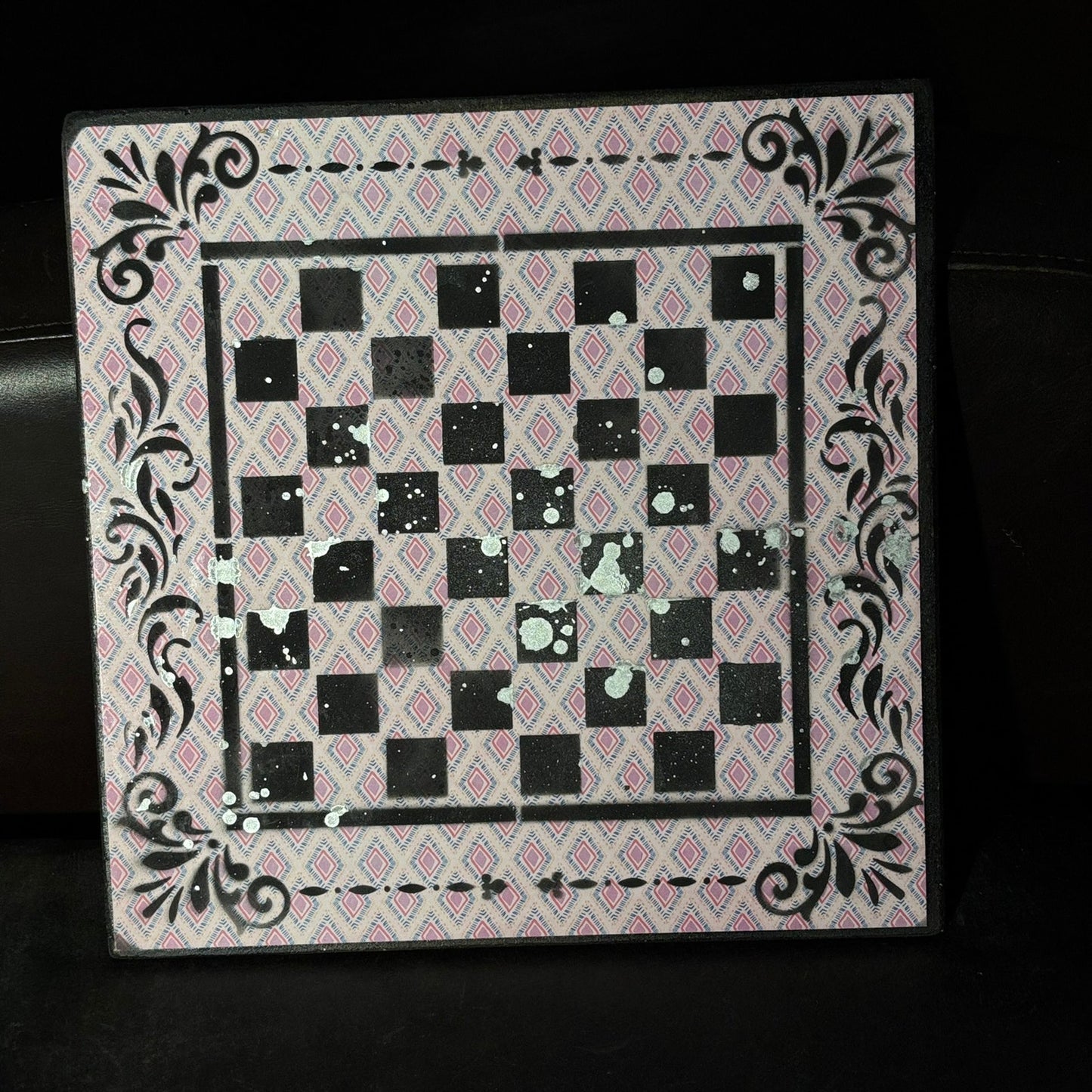 Chrome Mist Pink - Scrapbook Chess Board