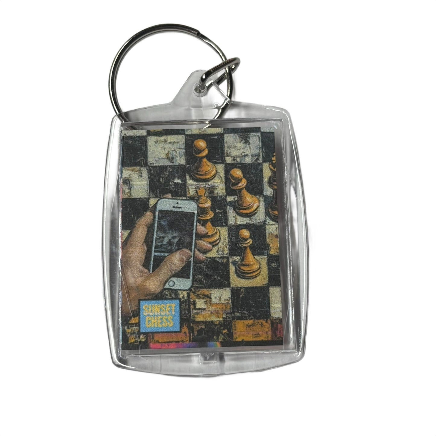 Broken Phone - Chess  Photo Keychain