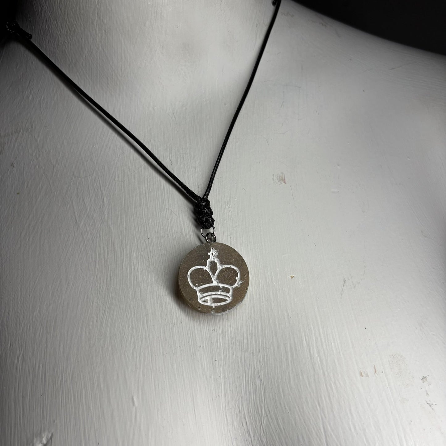 Yellow King - Handmade Resin Chess Necklace