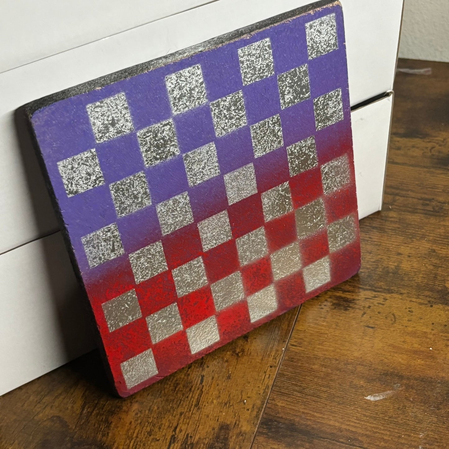 Purple & Red Chrome - Painted Double Sided Chess Board