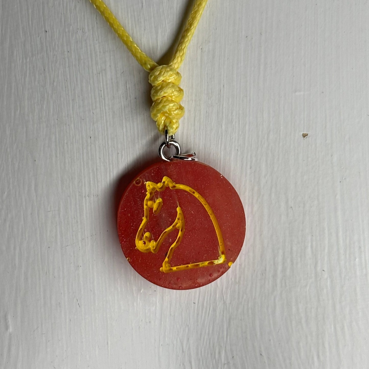 Red Knight - Handmade Resin Chess Necklace