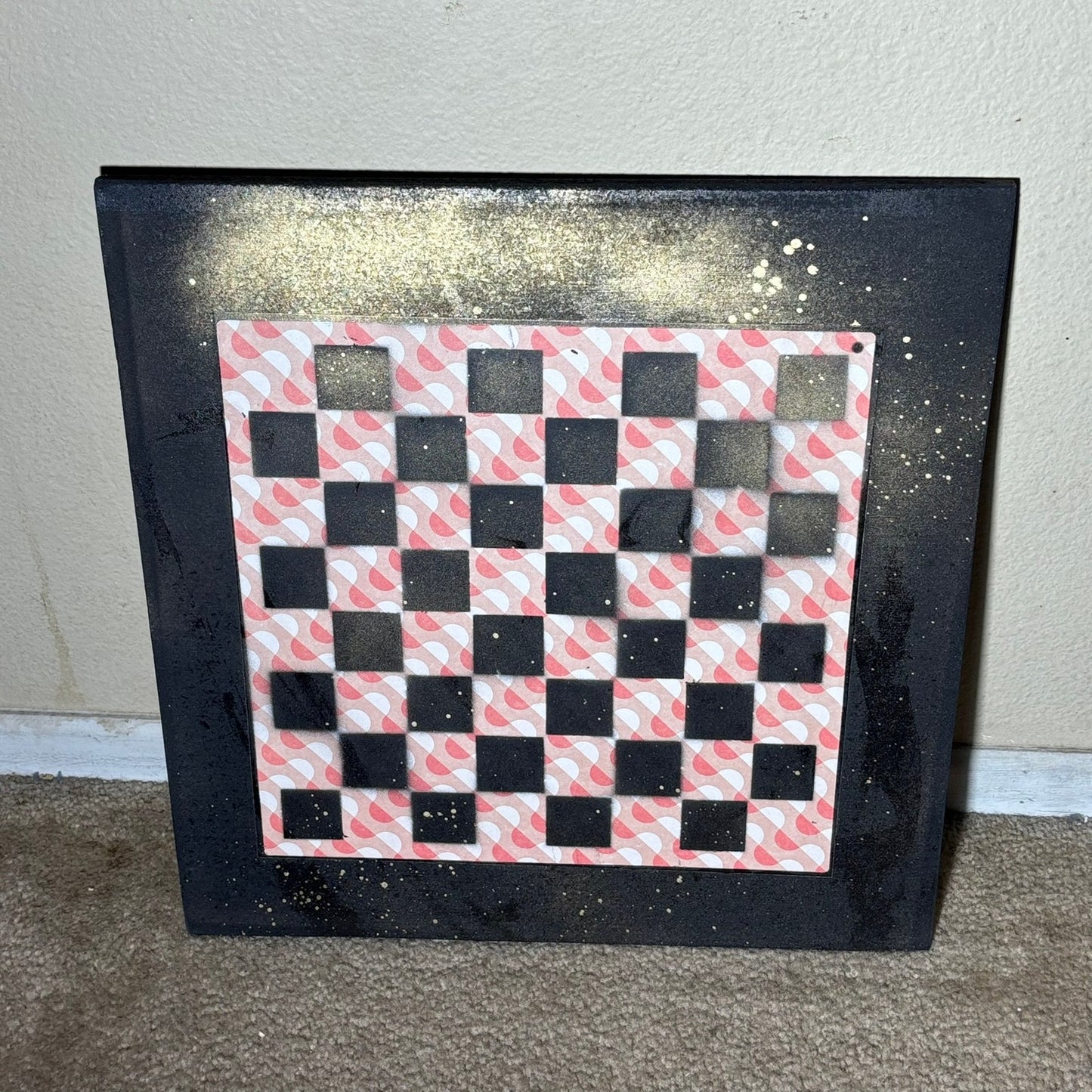 Orange Peach Pattern - Large Scrapbook Chess Board