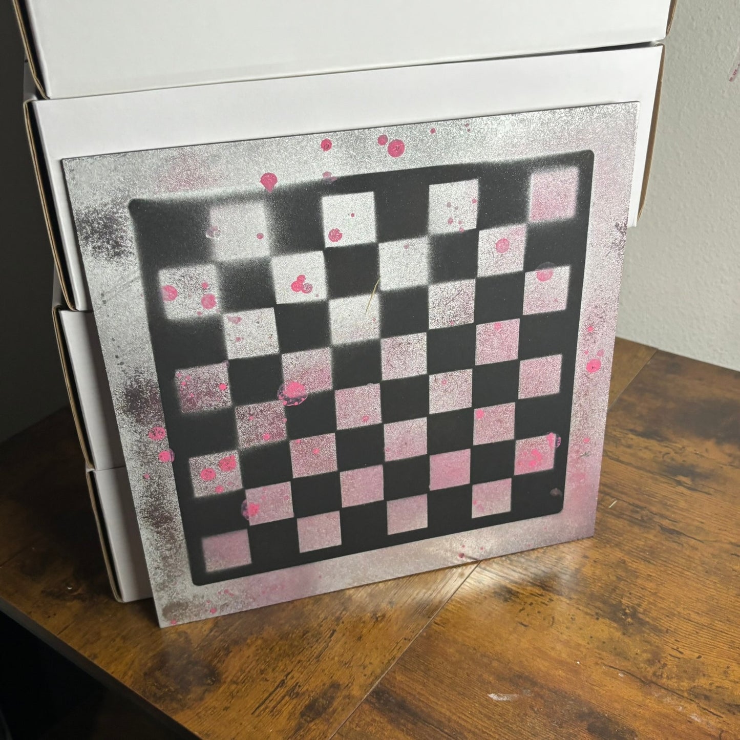 Bubbly Pink - Painted Chess Board