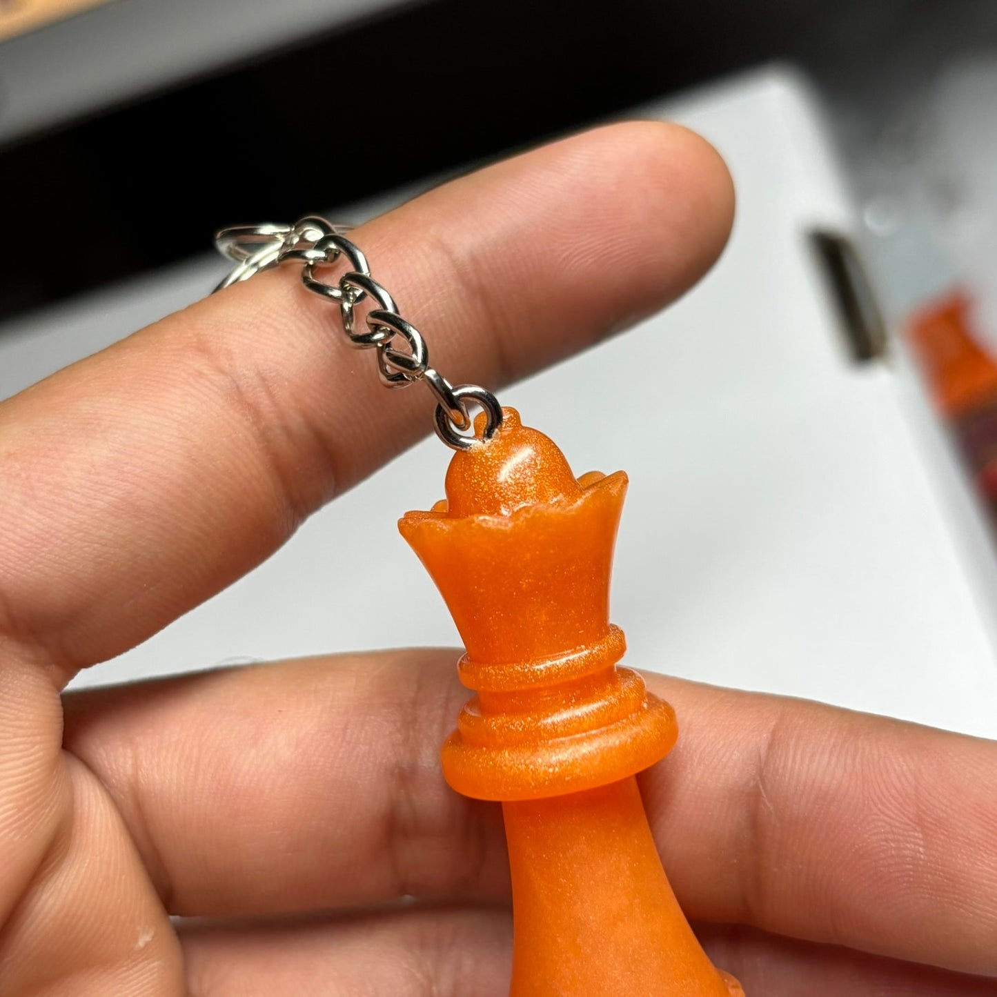 Plain Orange Queen - Handmade Resin Keychain
