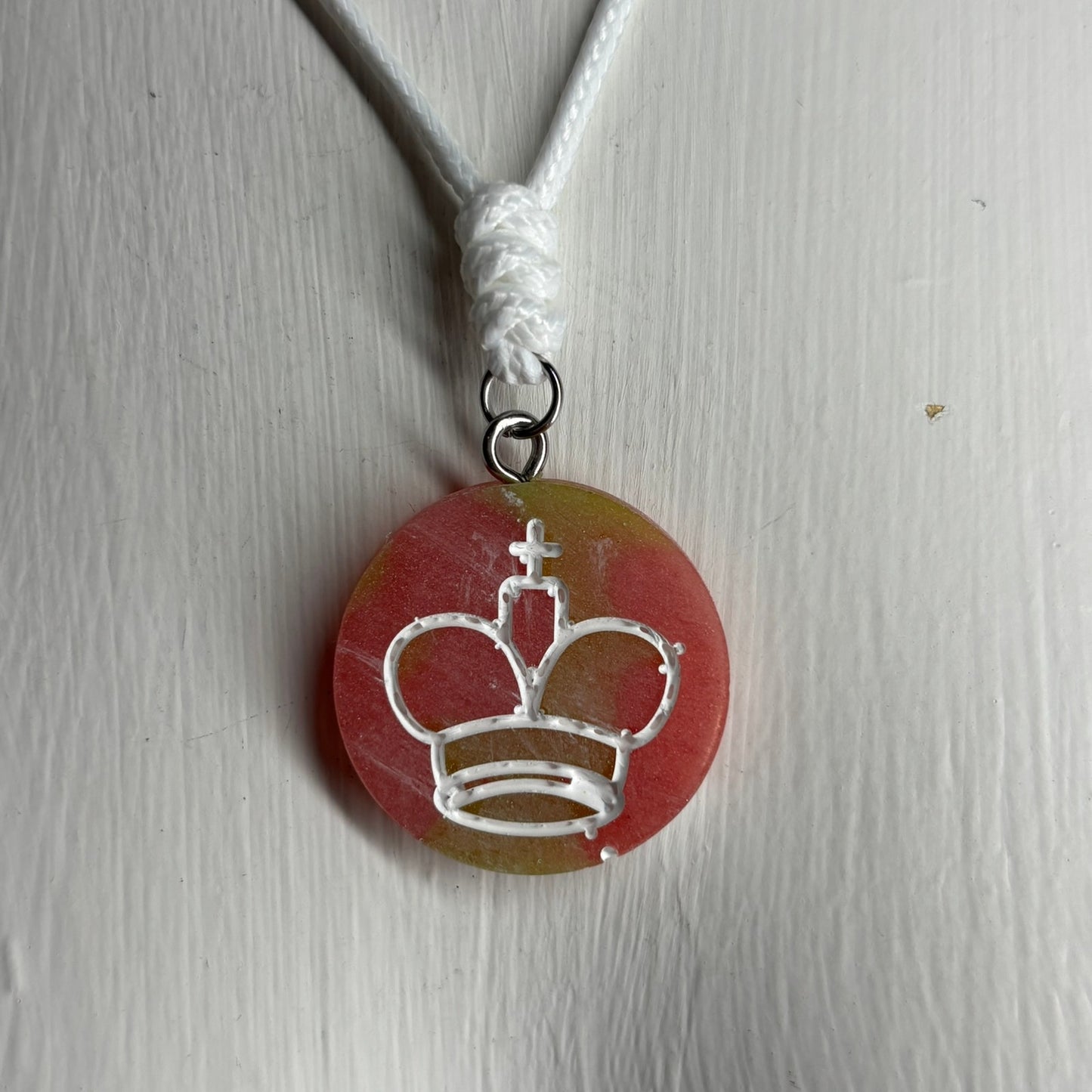 Pink Smoosh - Handmade Resin Chess Necklace