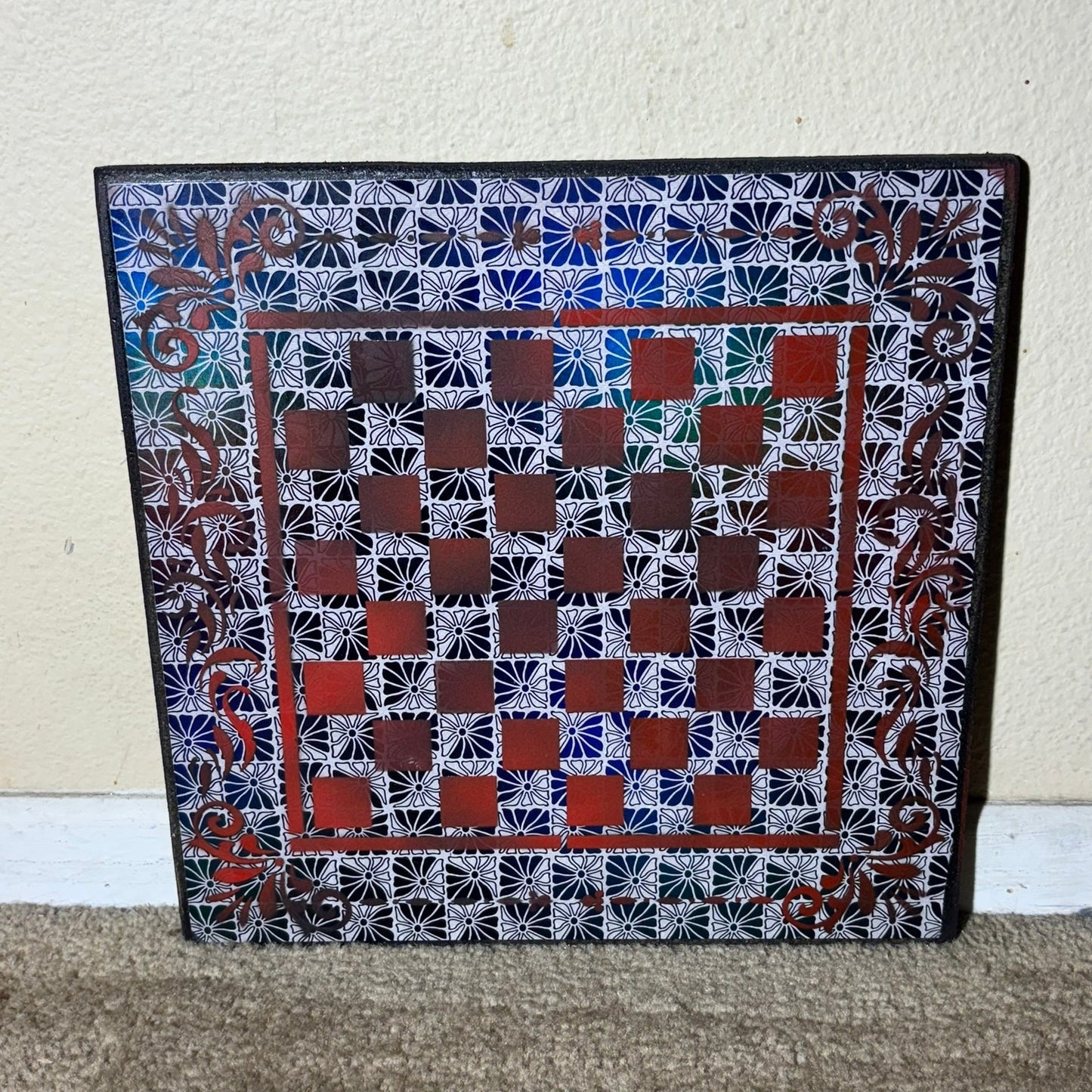 Vintage Red/Black And White - Scrapbook Chess Board