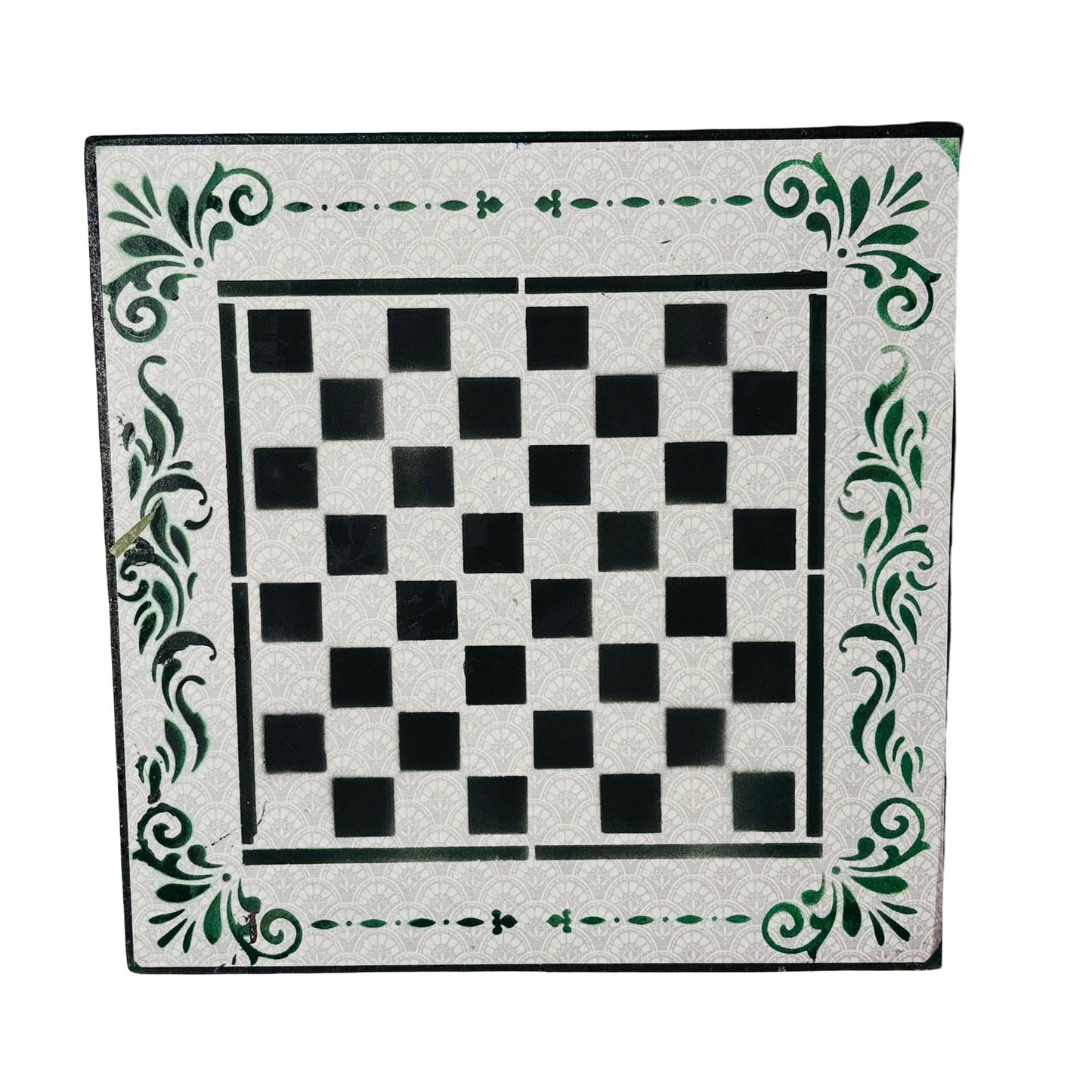 Gray White & Green - Scrapbook Chess Board