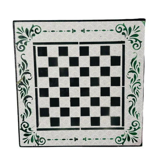 Gray White & Green - Scrapbook Chess Board