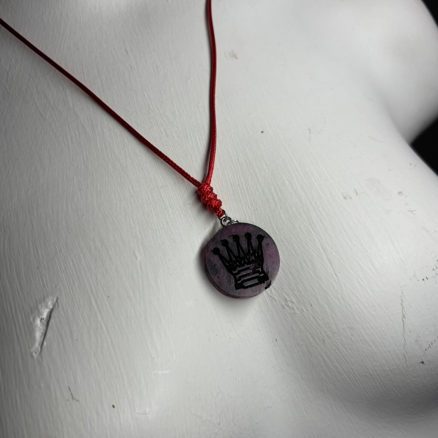 Purple Queen - Handmade Resin Chess Necklace
