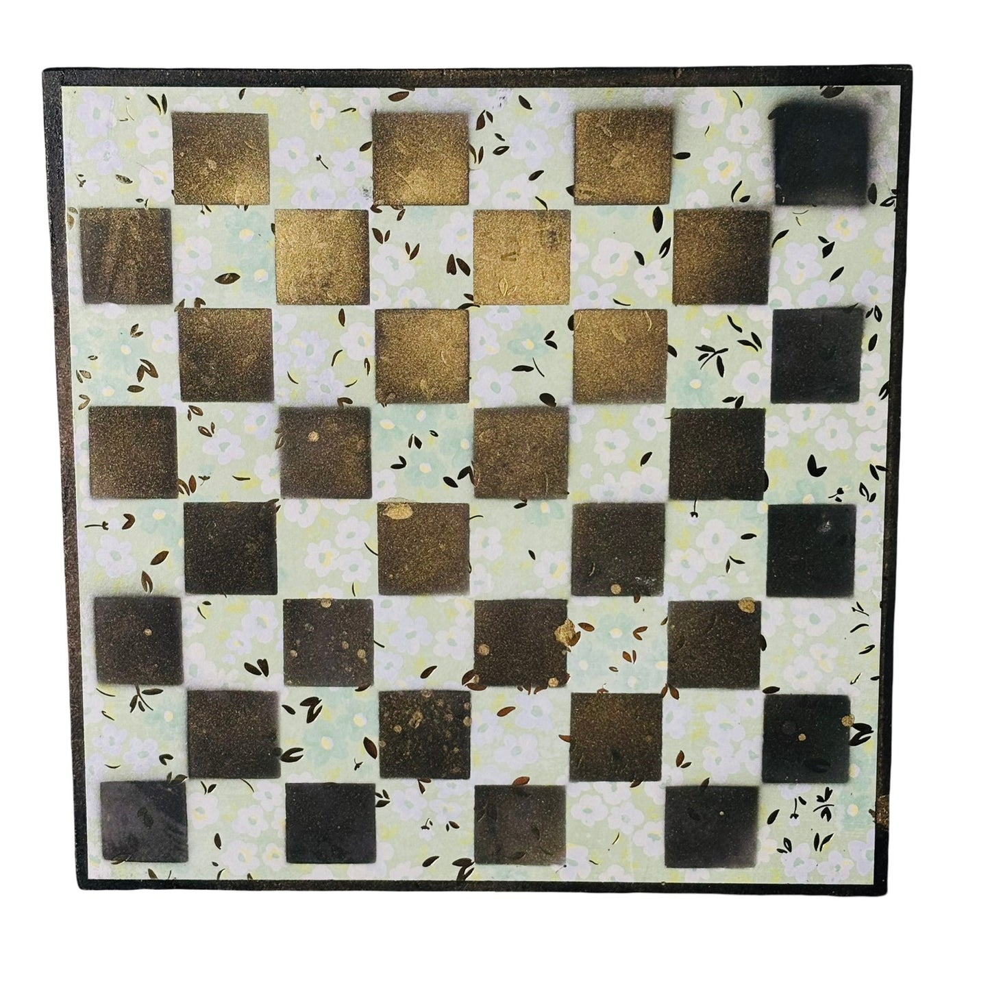 Mint Green Flower - Scrapbook Chess Board