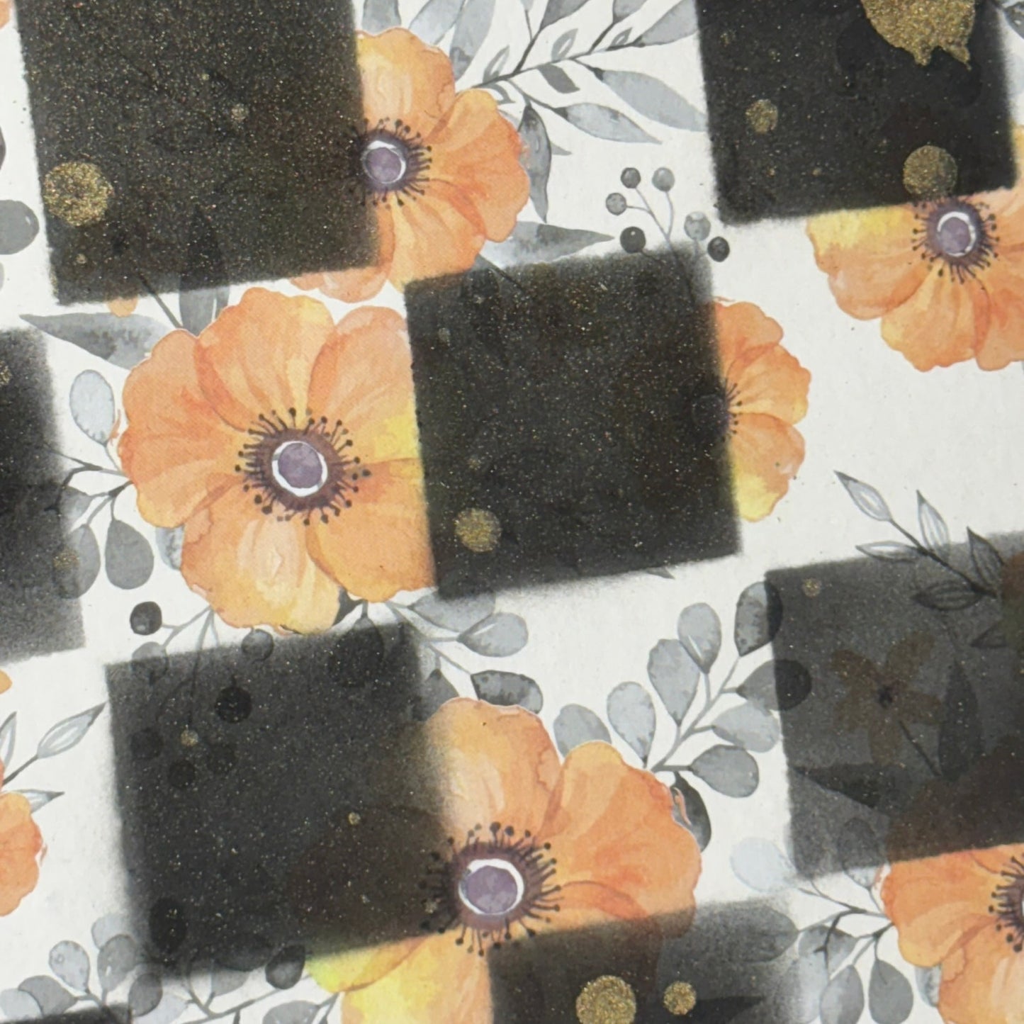 Vintage Yellow Flowers - Scrapbook Chess Board