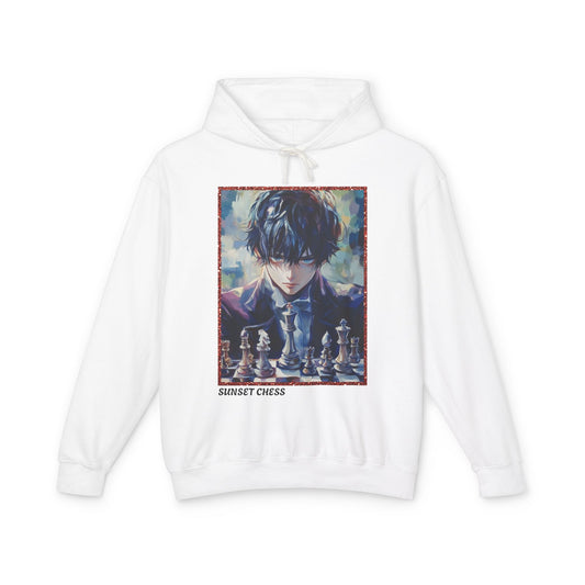 Anime Man - White Chess Hoodie