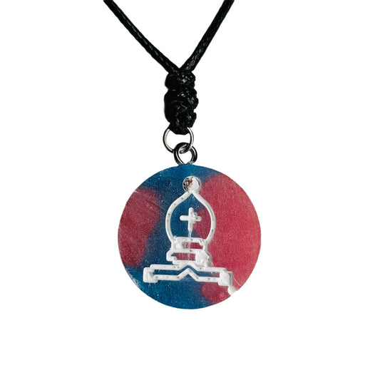 Mixed Colored Bishop - Handmade Resin Chess Necklace